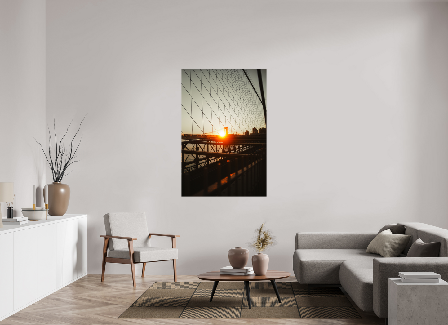 Couché de soleil sur les ponts de New York