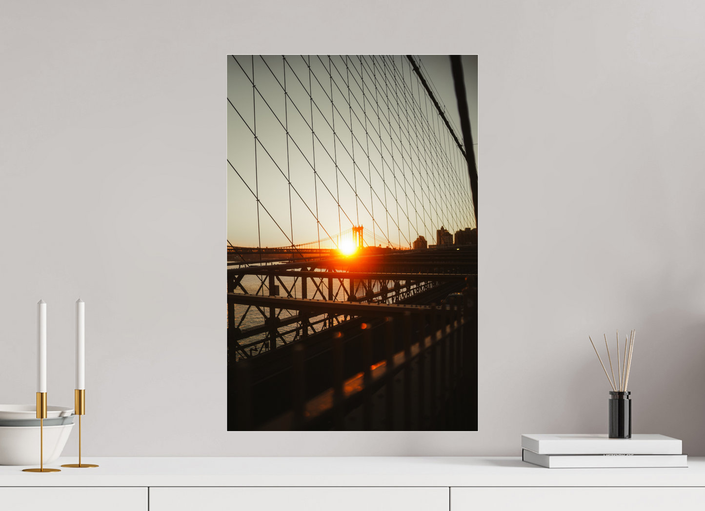 Couché de soleil sur les ponts de New York
