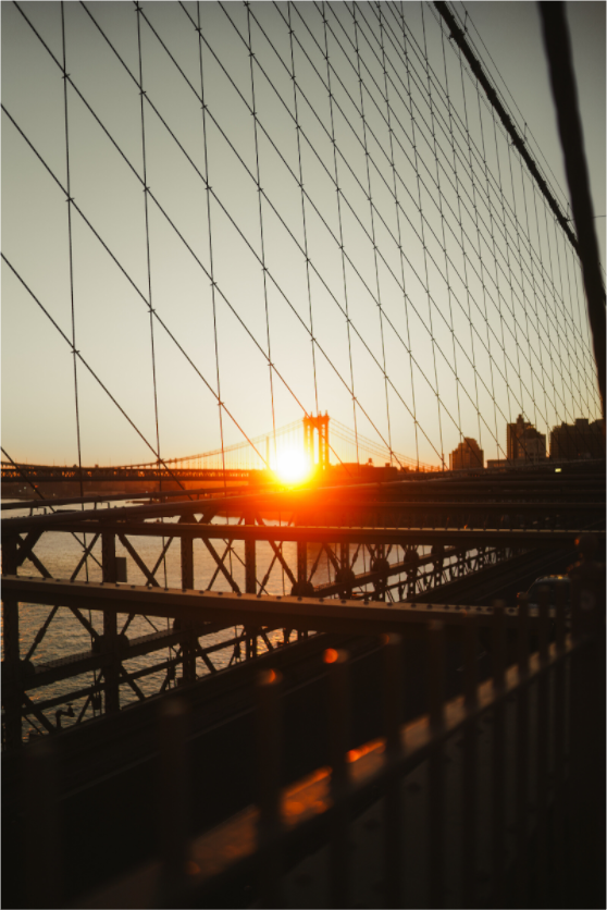 Couché de soleil sur les ponts de New York