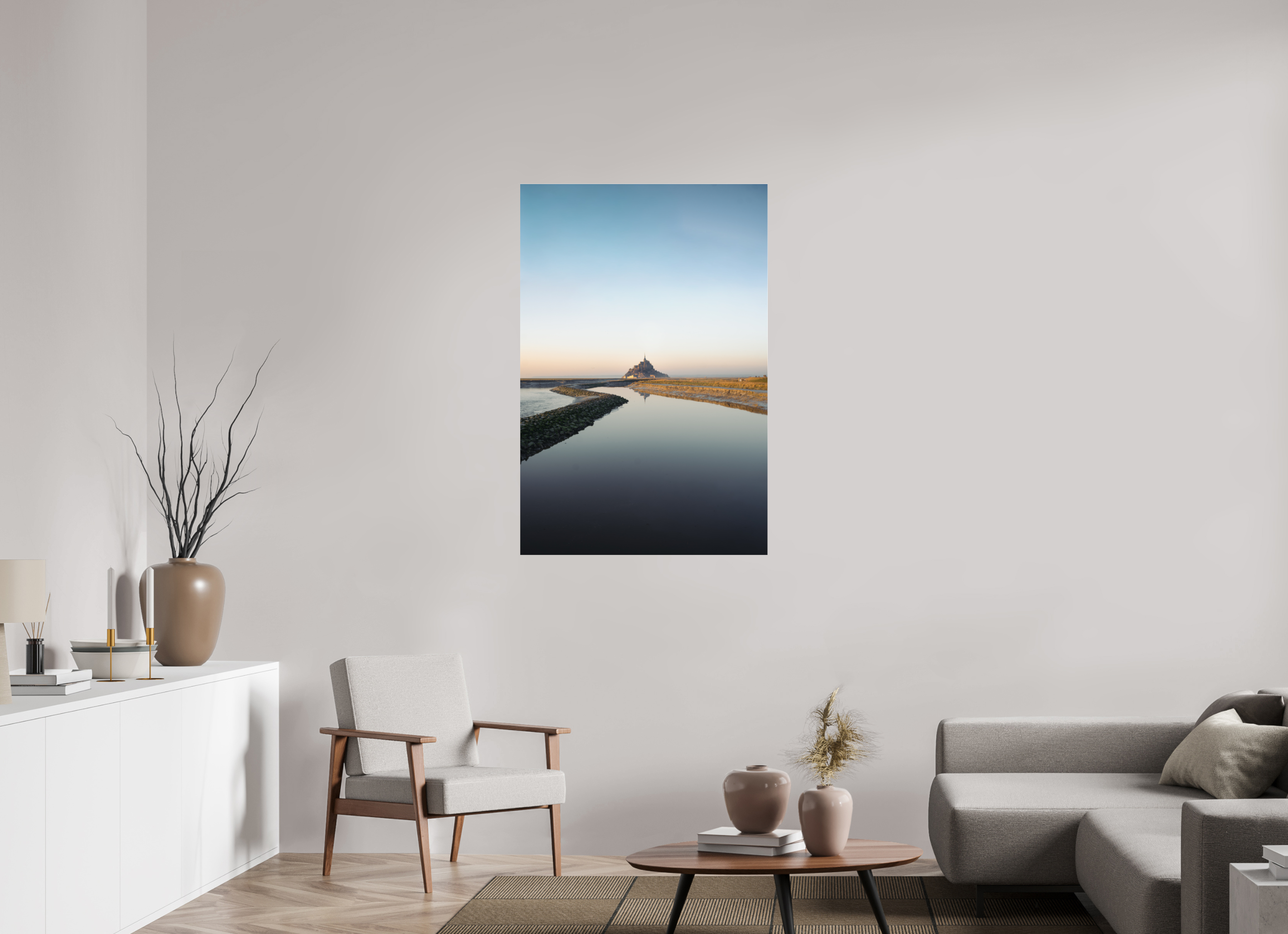 80 x 120 cm, Photo Print Under Acrylic Glass Photographie Murale - Mont Saint Michel