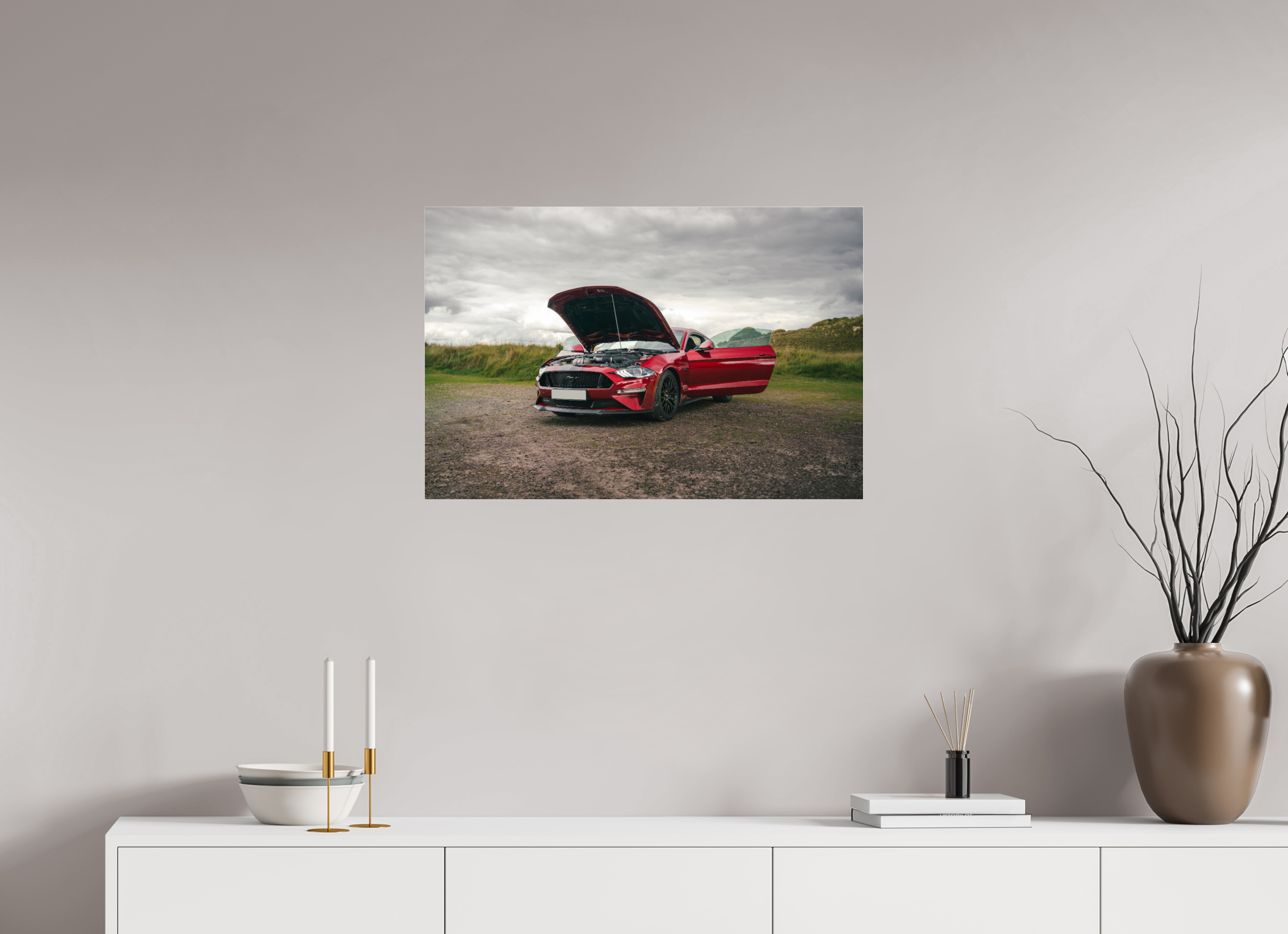 75 x 50 cm, Photo Print Under Acrylic Glass Photographie Murale - Mustang VI GT Hatchback 2018