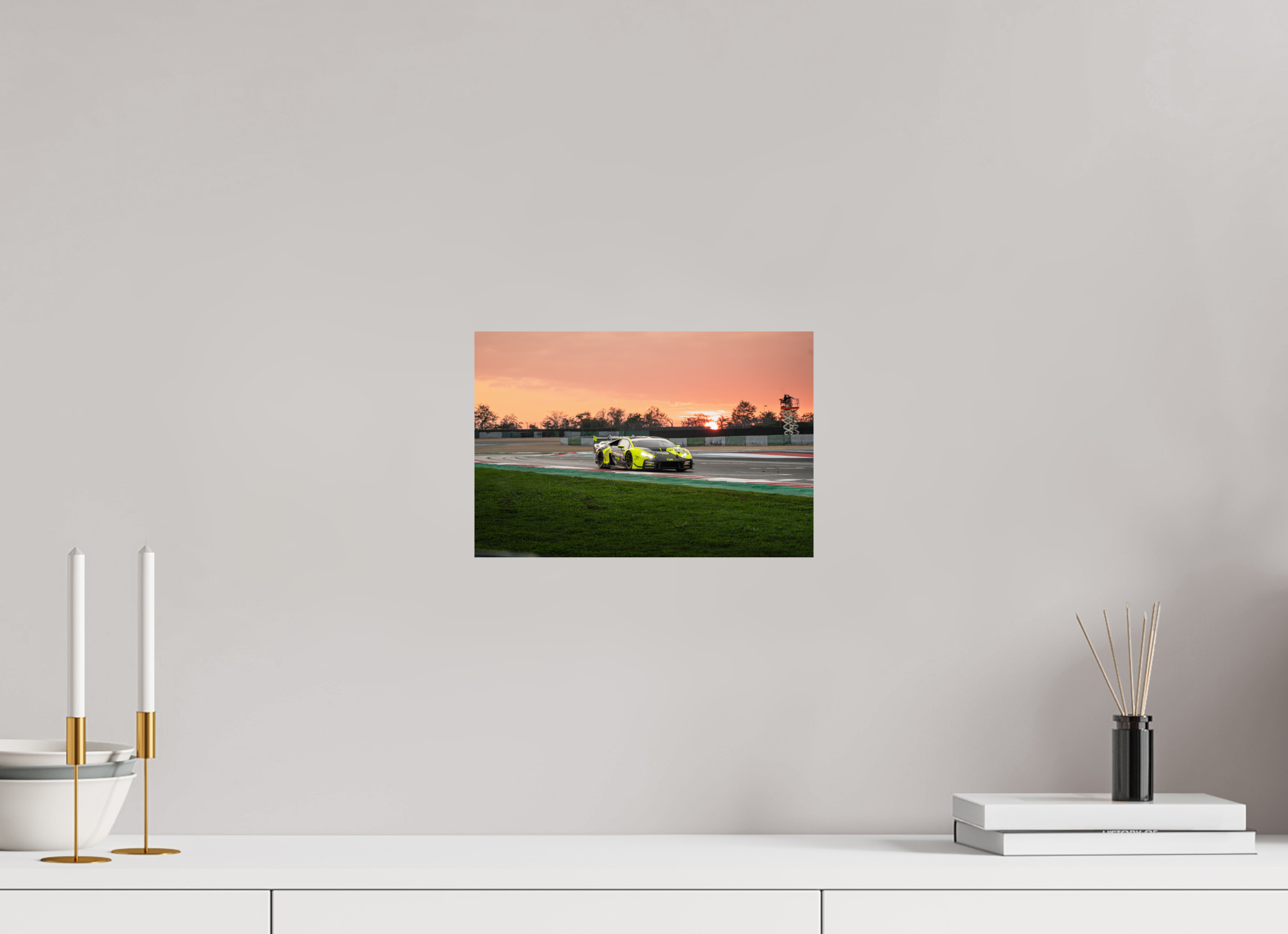 30 x 20 cm, Photo Print On Fuji Crystal DP II Photographie Murale - Lamborghini Huracan GT3 Evo Sunset n2