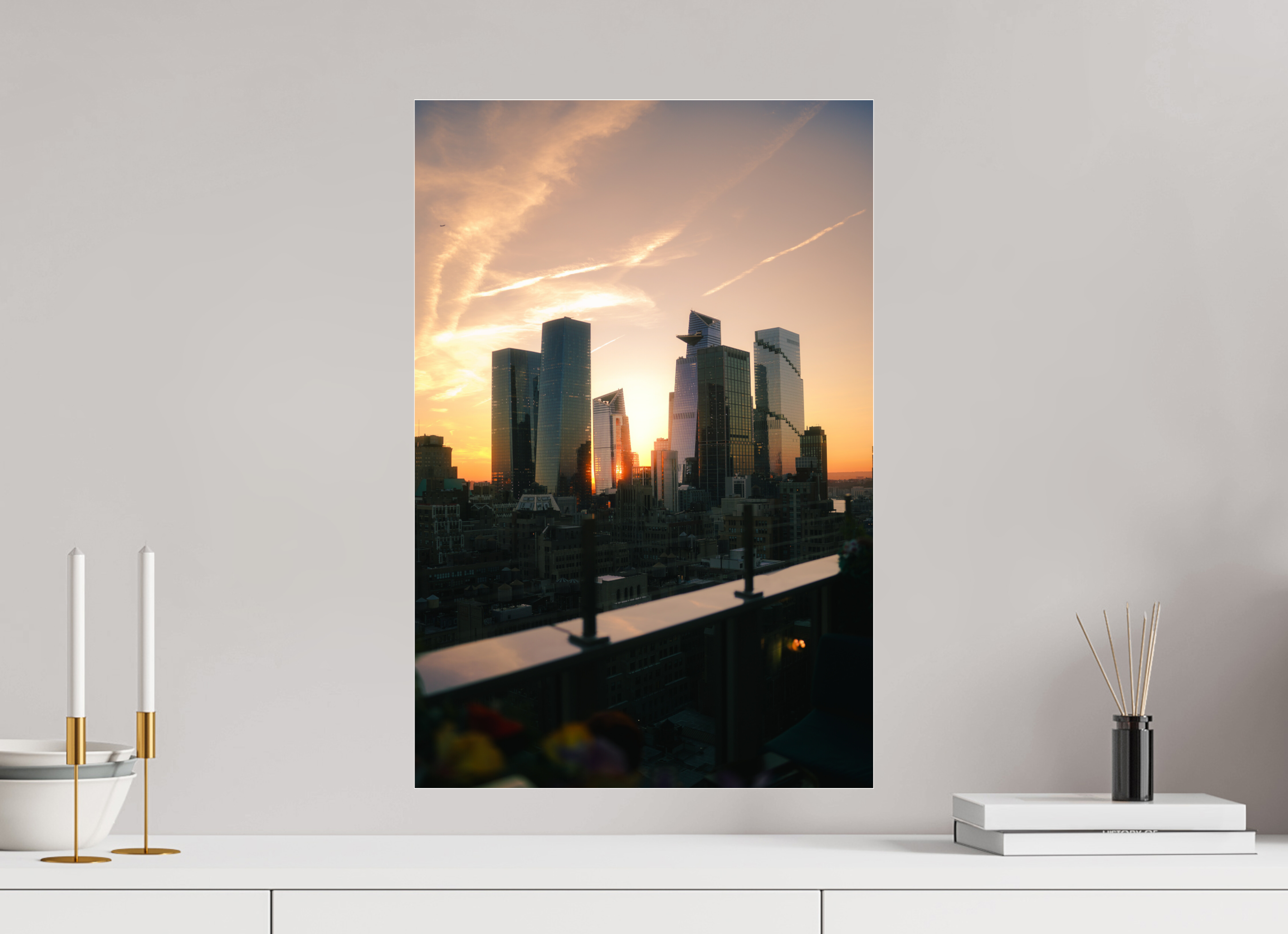 40 x 60 cm, Photo Print Under Acrylic Glass Photographie Murale - Sunset New-York