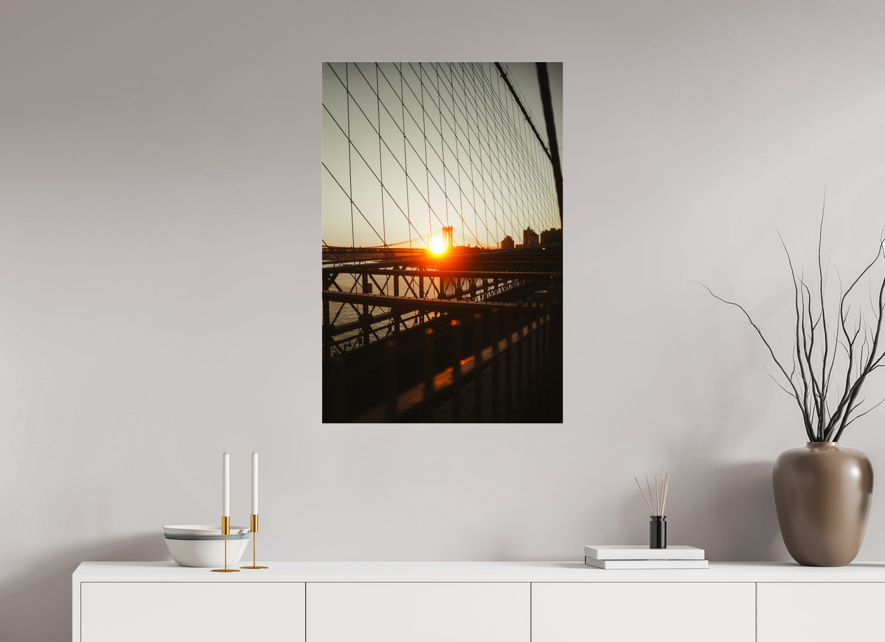 60 x 90 cm, Photo Print Under Acrylic Glass Photographie Murale - Pont de Brooklyn