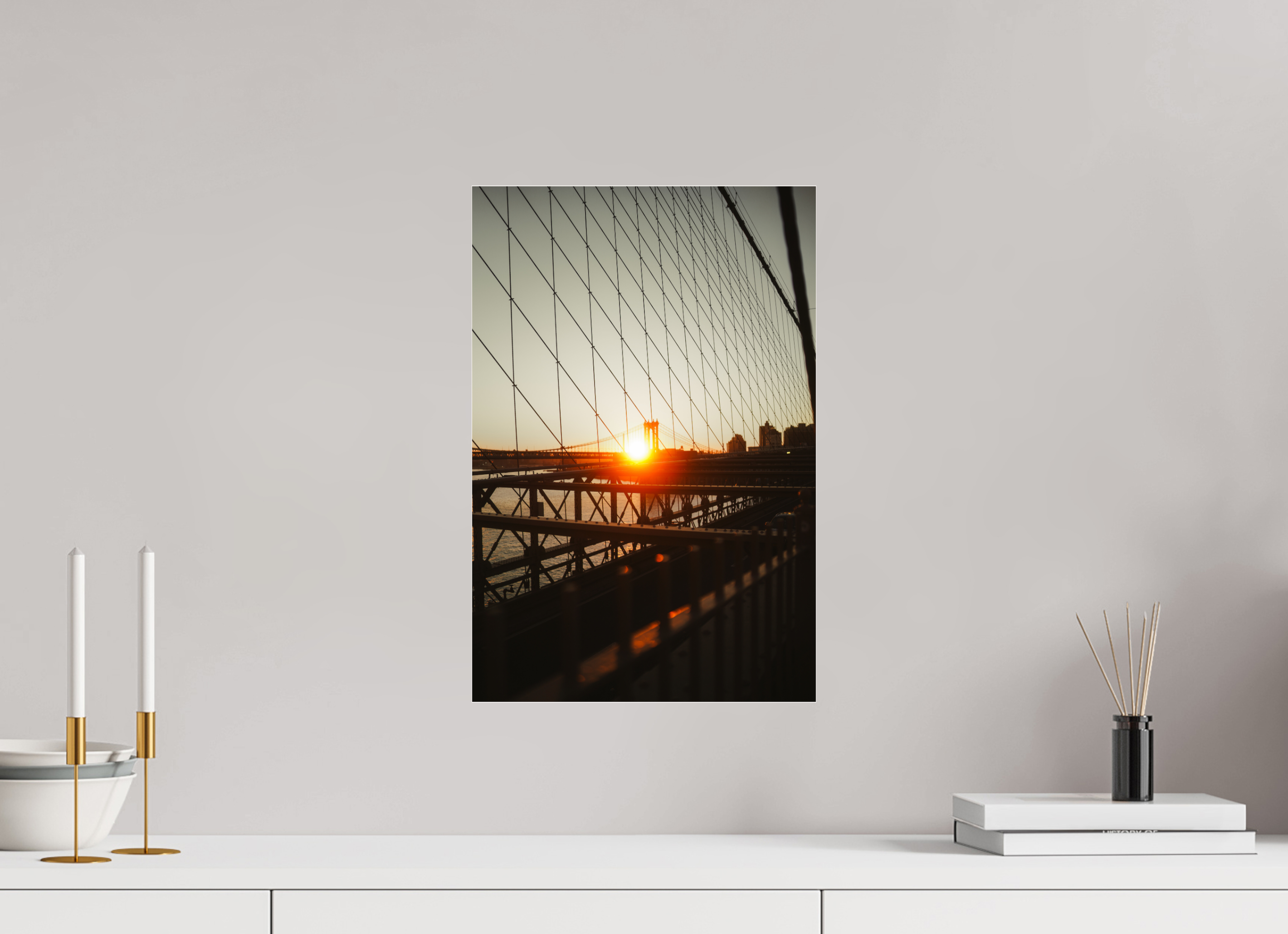 30 x 45 cm, Photo Print Under Acrylic Glass Photographie Murale - Pont de Brooklyn