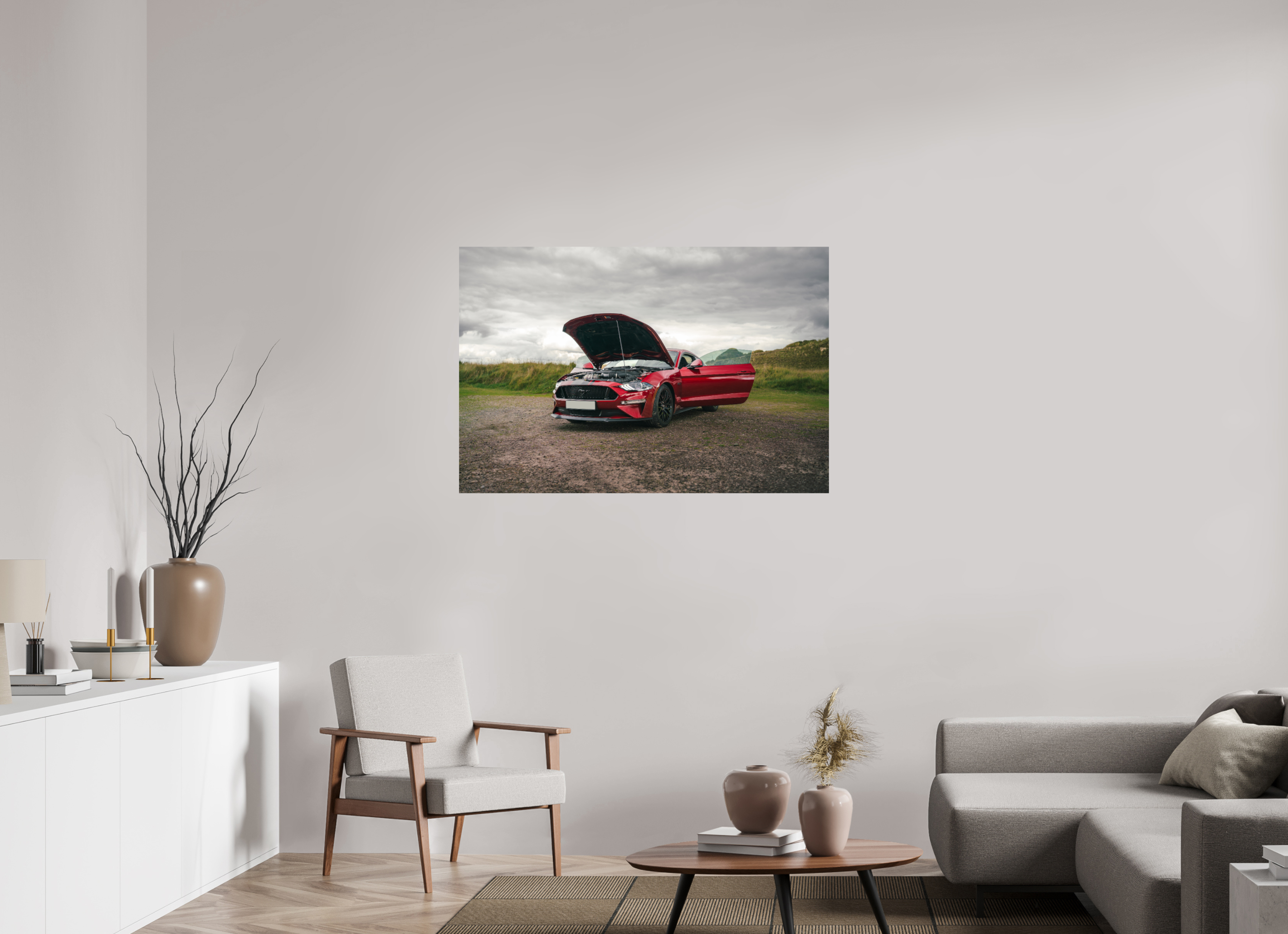 120 x 80 cm, Photo Print On Fuji Crystal DP II Photographie Murale - Mustang VI GT Hatchback 2018