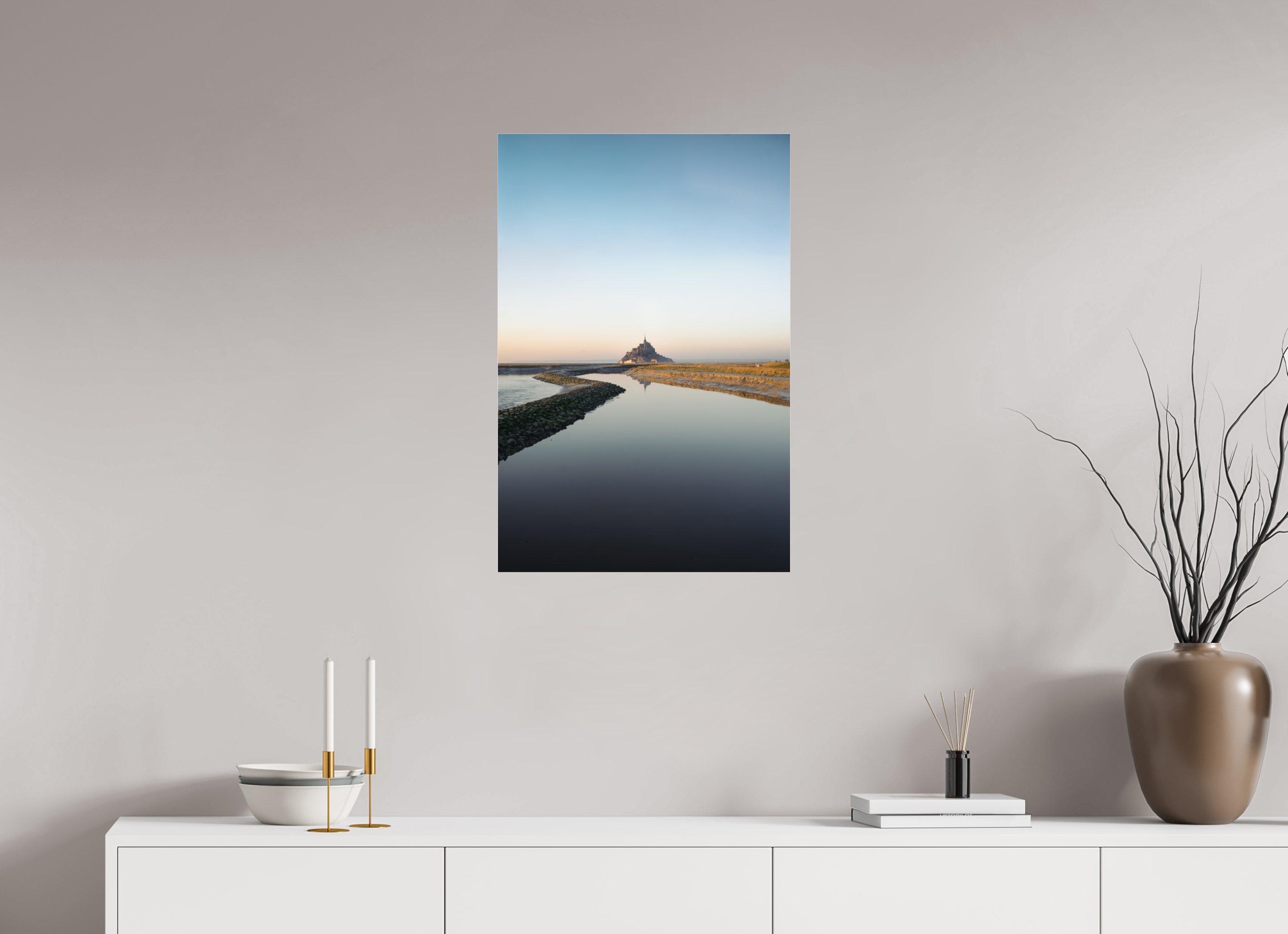 50 x 75 cm, Photo Print Under Acrylic Glass Photographie Murale - Mont Saint Michel