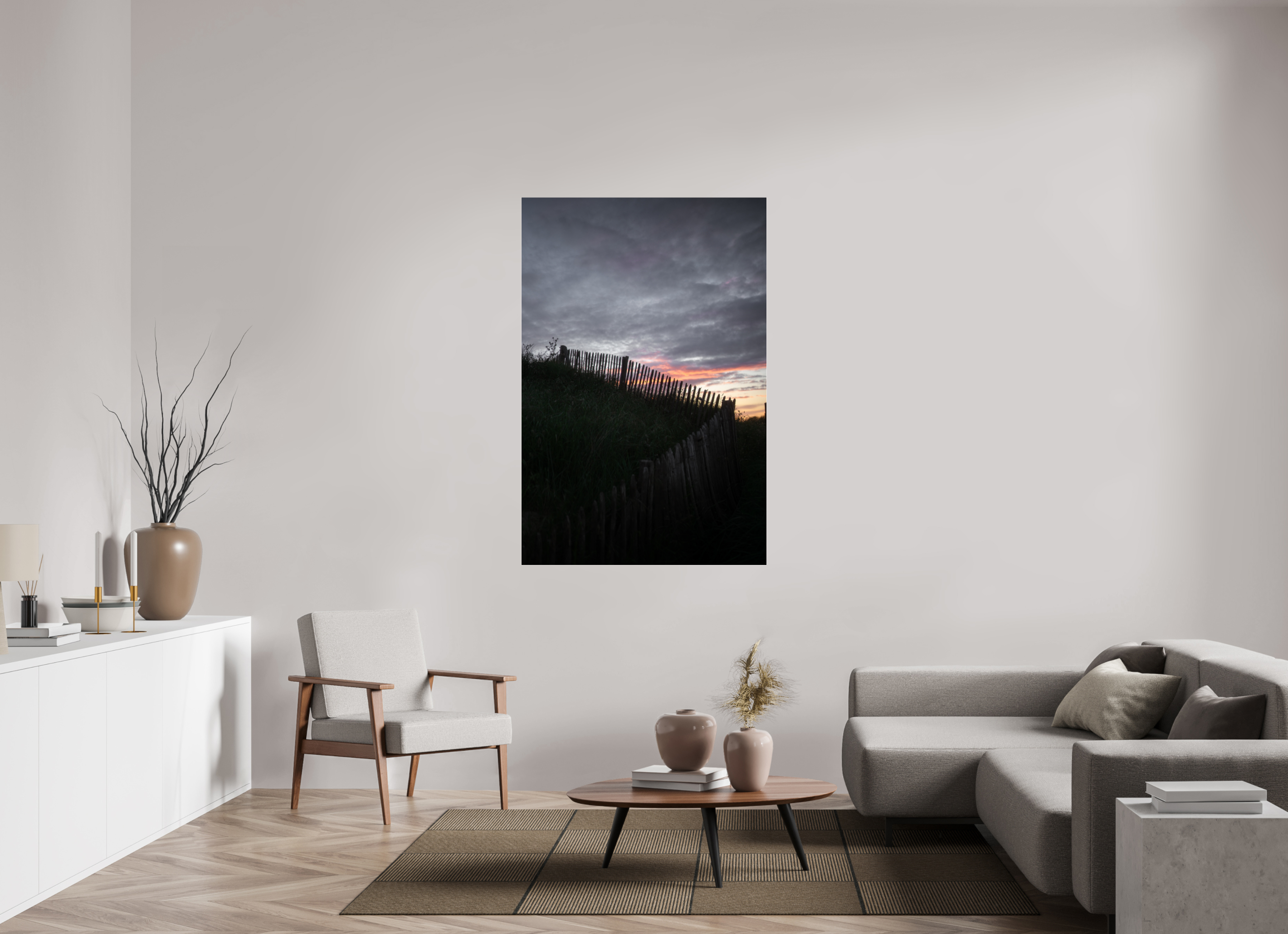 100 x 150 cm, Photo Print Under Acrylic Glass Photographie Murale - Bord de mer au couché de soleil