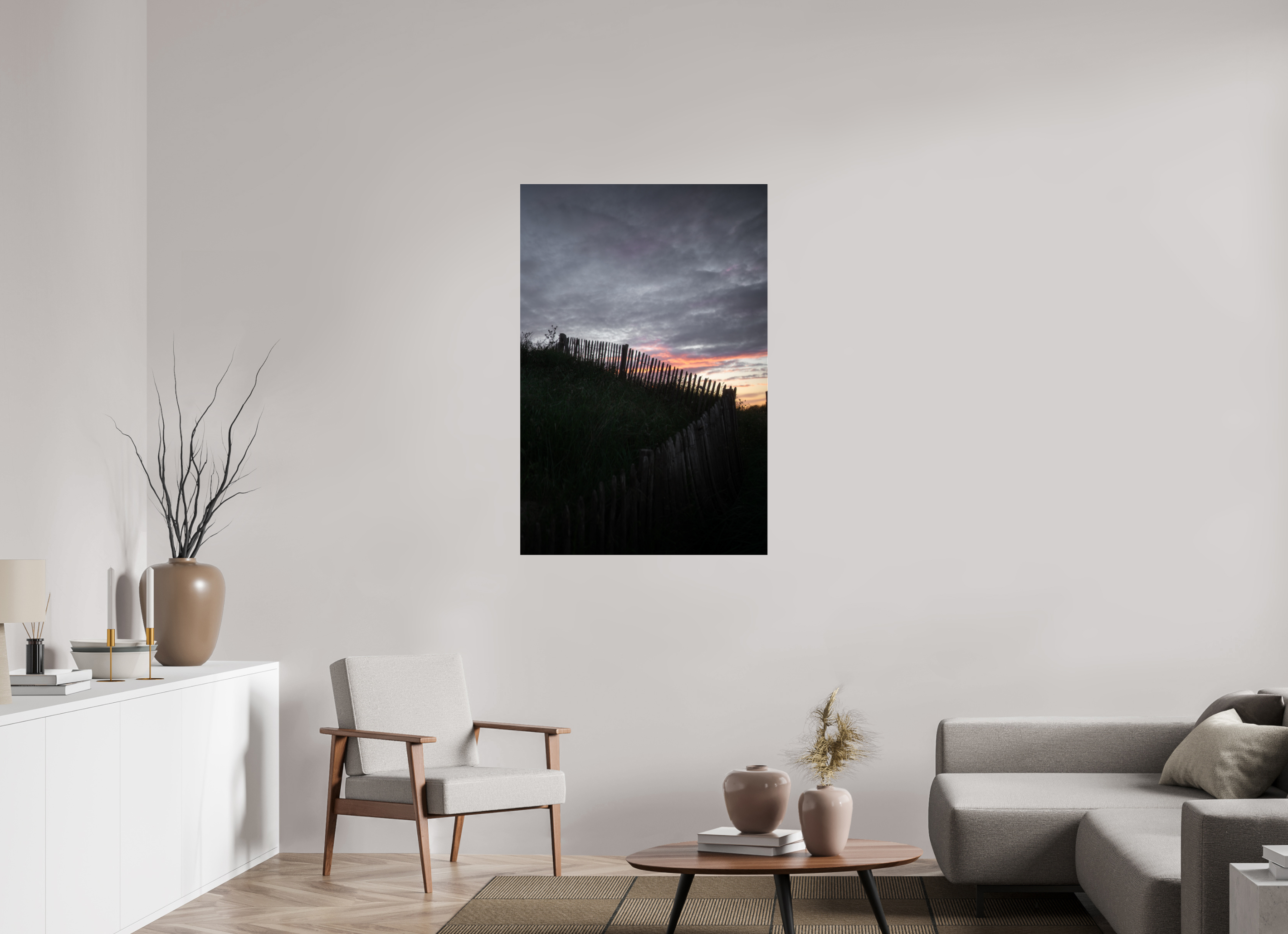 80 x 120 cm, Photo Print Under Acrylic Glass Photographie Murale - Bord de mer au couché de soleil