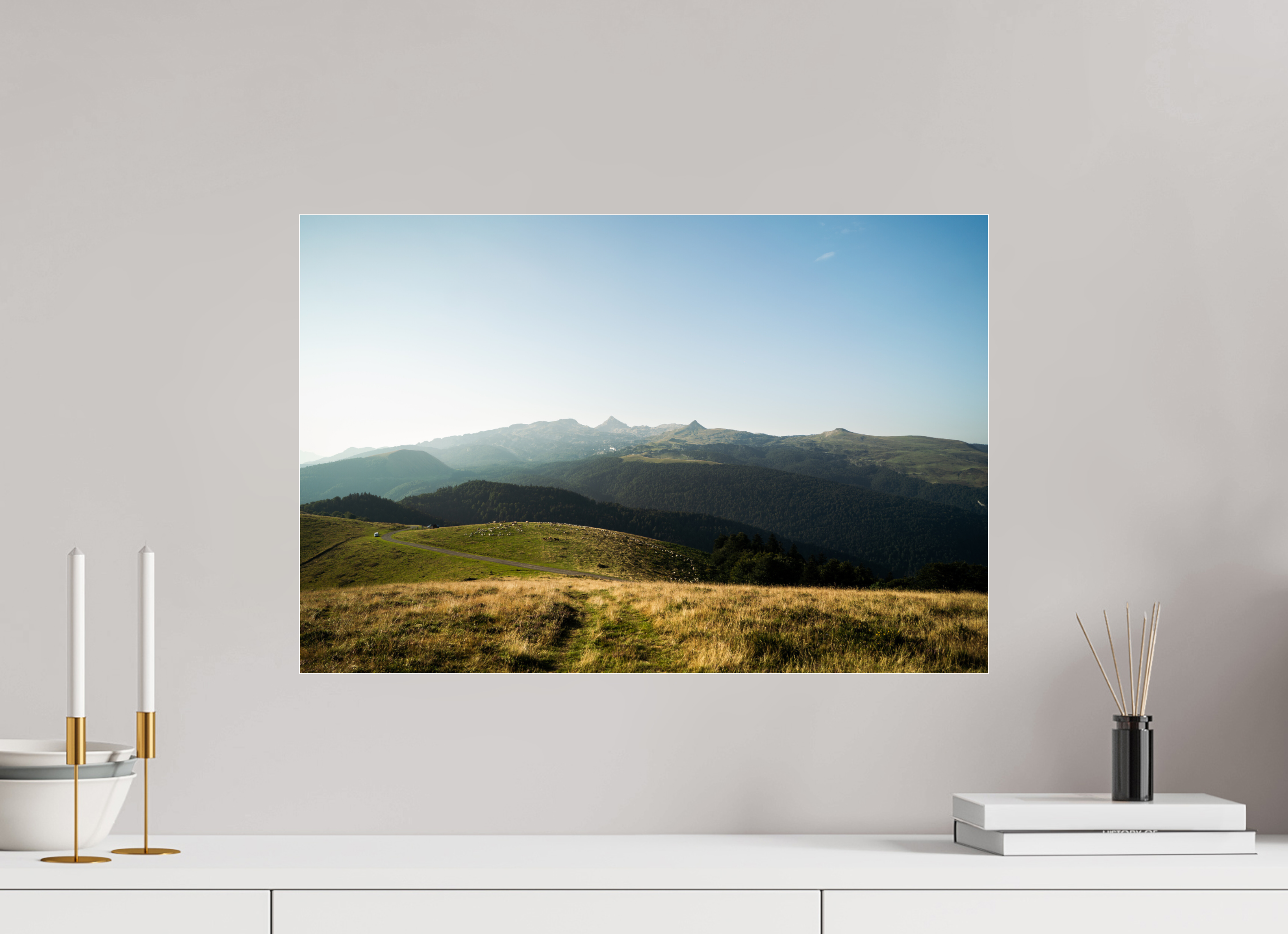 60 x 40 cm, Photo Print Under Acrylic Glass Photographie Murale - Paysage des Pyrénées