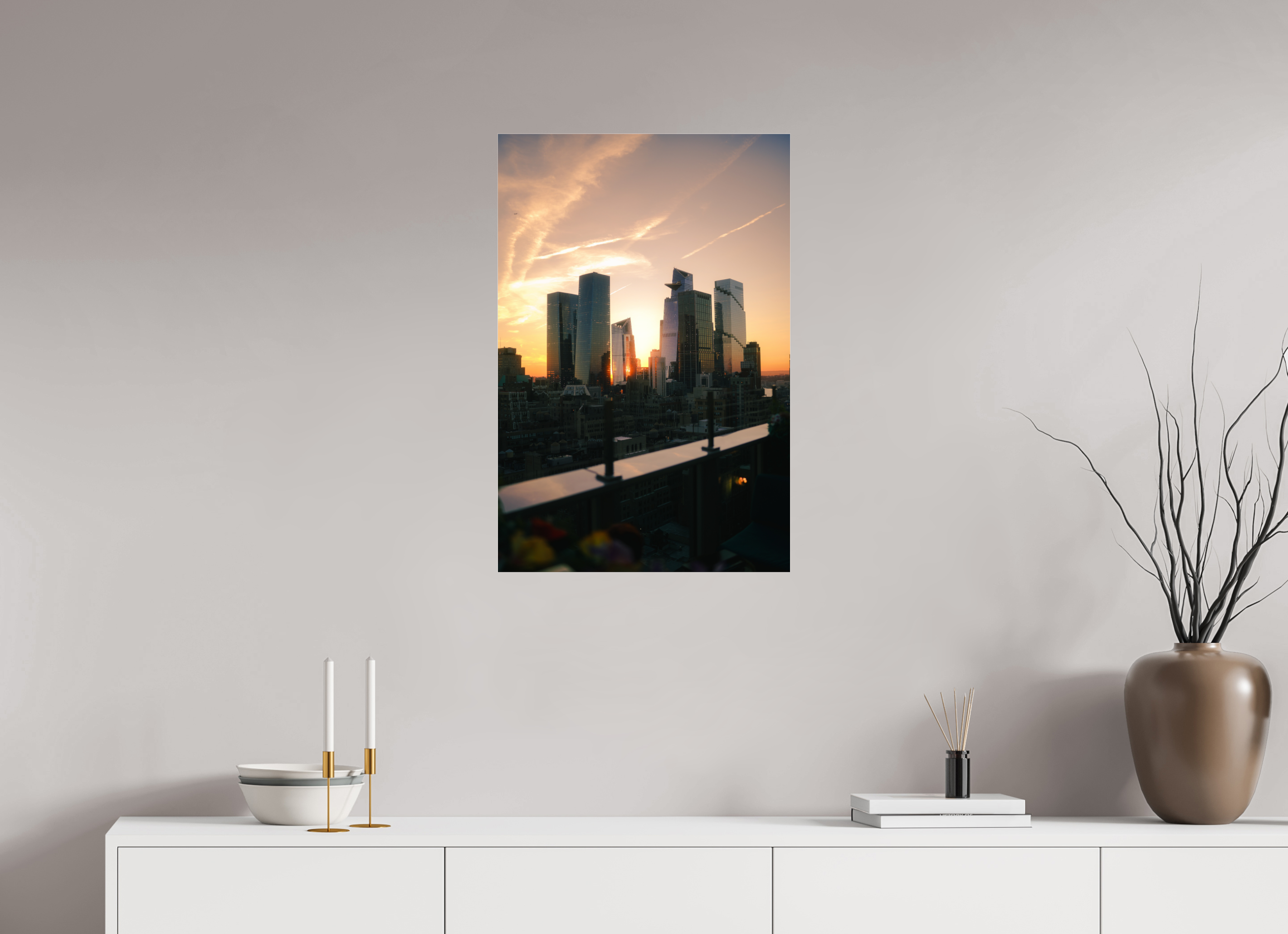 50 x 75 cm, Photo Print Under Acrylic Glass Photographie Murale - Sunset New-York