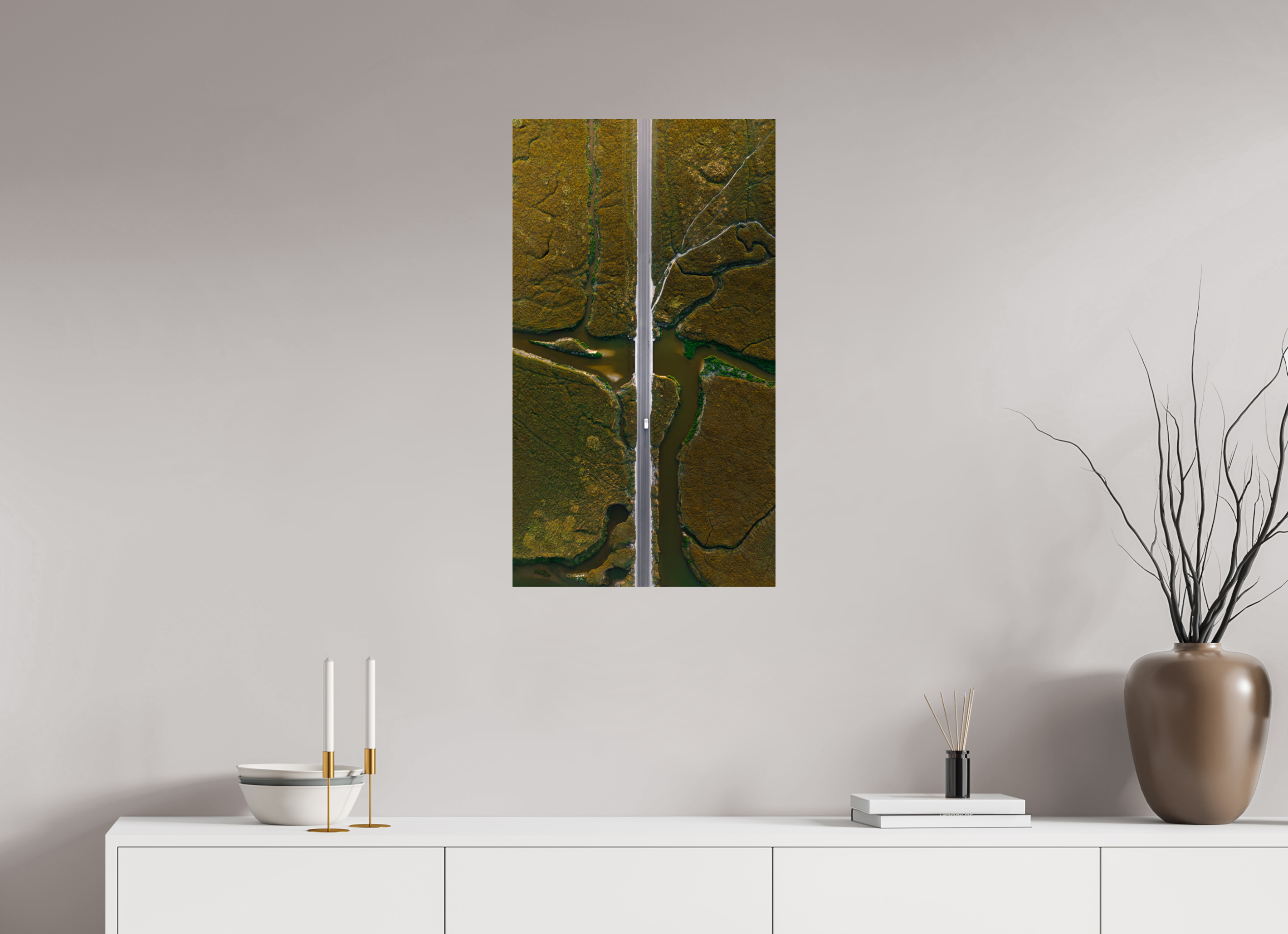 45 x 80 cm, Photo Print Under Acrylic Glass Photographie Murale - Les veines de la terre