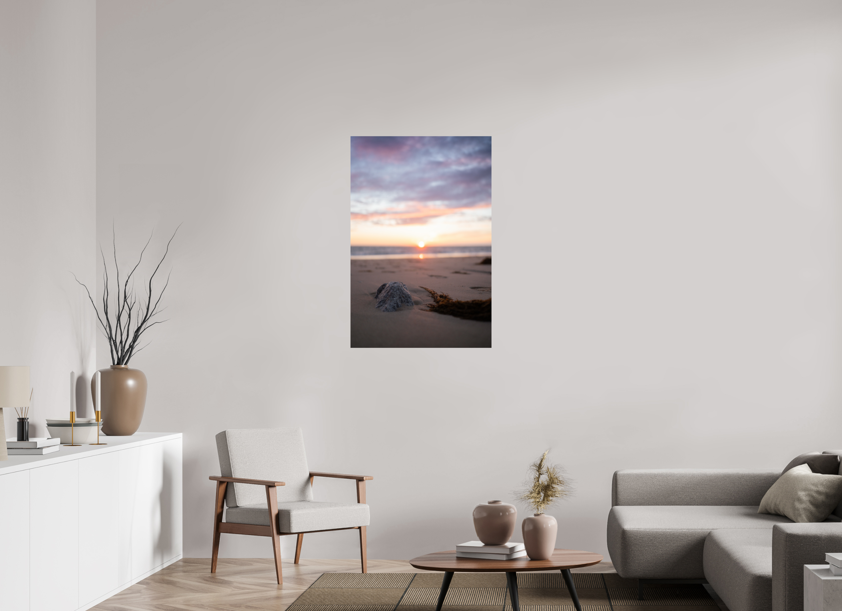 70 x 105 cm, Photo Print On Fuji Crystal DP II Photographie Murale - Couché de soleil sur la mer