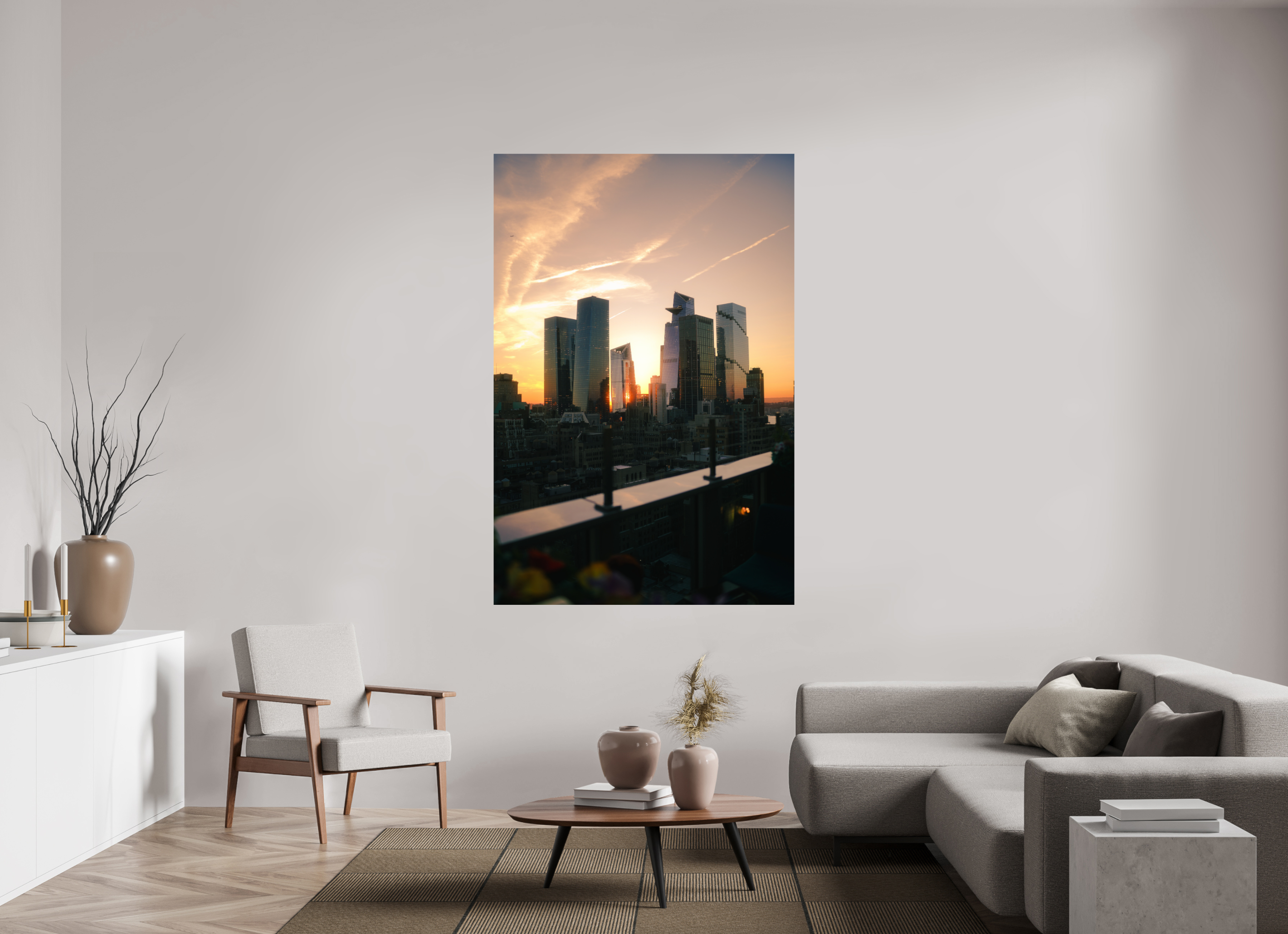 120 x 180 cm, Photo Print On Fuji Crystal DP II Photographie Murale - Sunset New-York