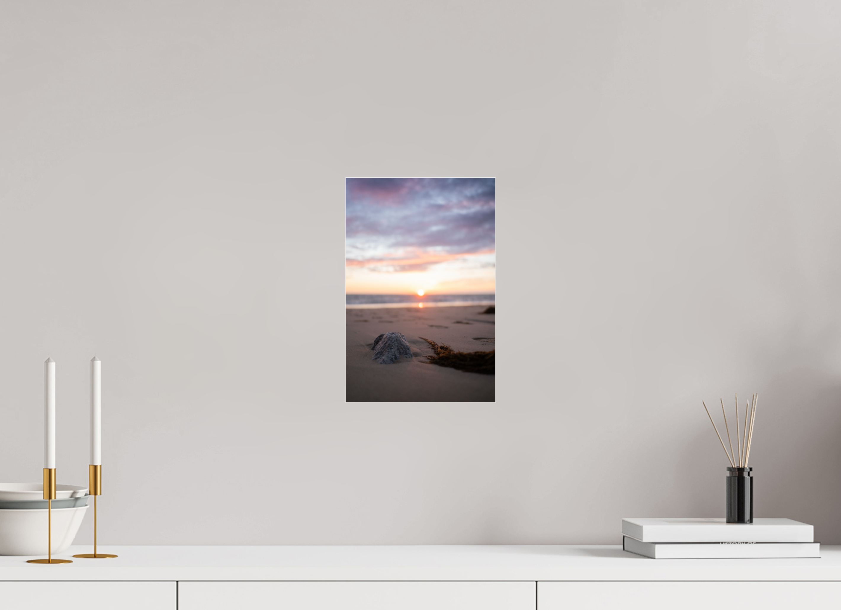 20 x 30 cm, Photo Print Under Acrylic Glass Photographie Murale - Couché de soleil sur la mer