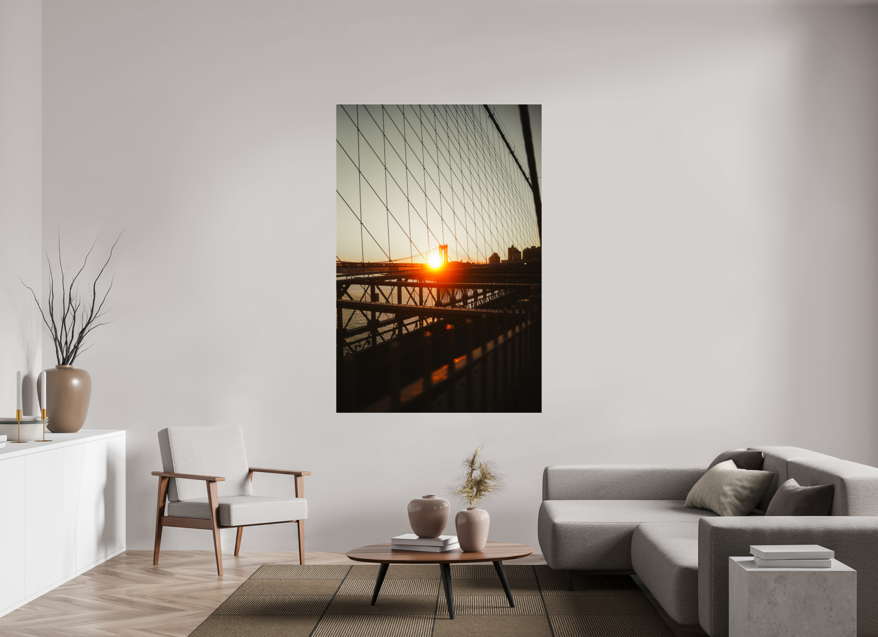 120 x 180 cm, Photo Print Under Acrylic Glass Photographie Murale - Pont de Brooklyn
