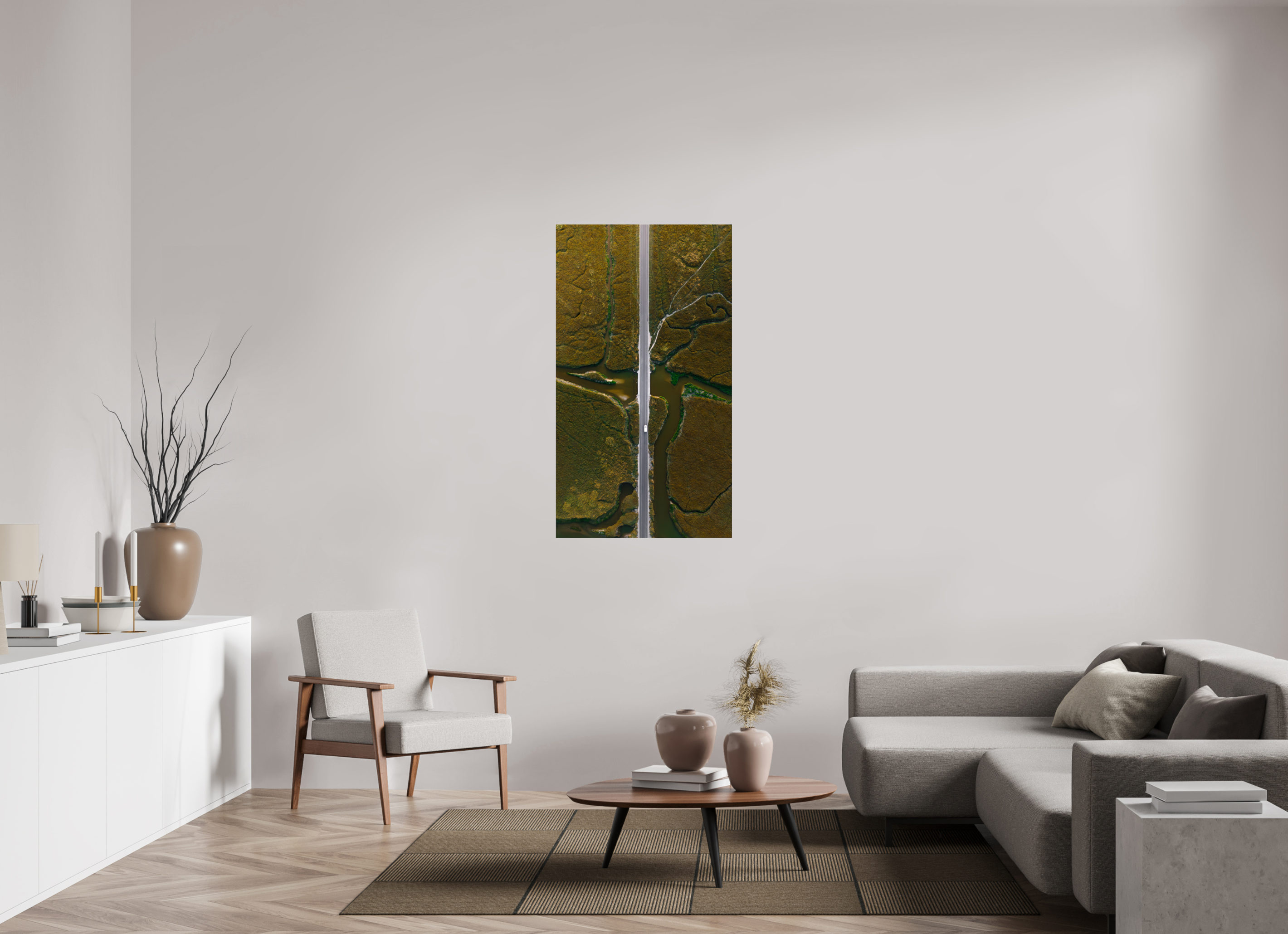 72 x 128 cm, Photo Print Under Acrylic Glass Photographie Murale - Les veines de la terre
