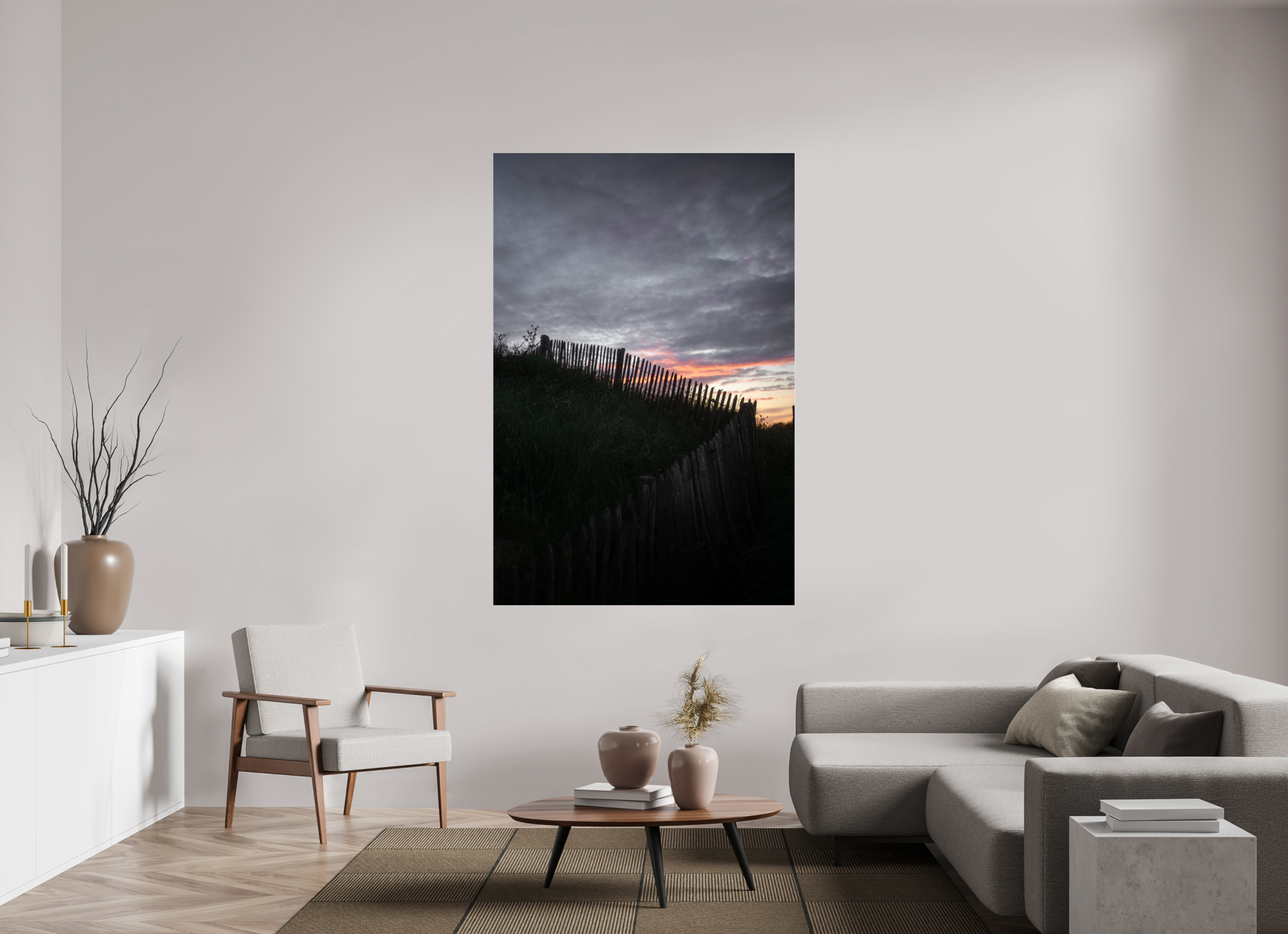 120 x 180 cm, Photo Print Under Acrylic Glass Photographie Murale - Bord de mer au couché de soleil