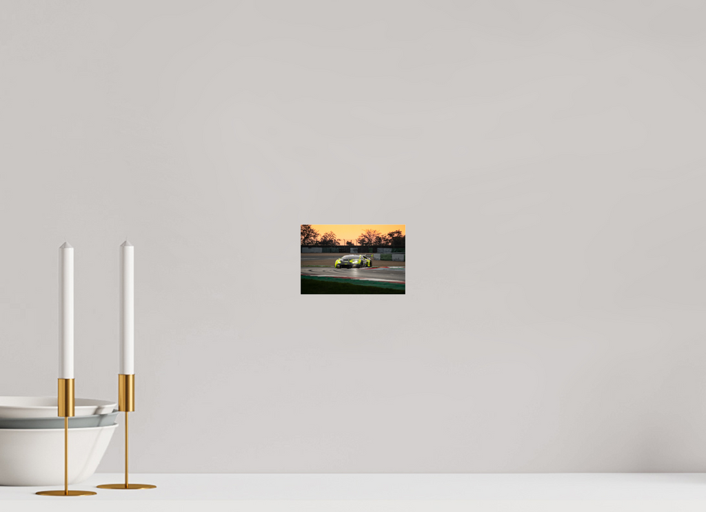 15 x 10 cm, Photo Print Under Acrylic Glass Photographie Murale - Lamborghini Huracan GT3 Evo Sunset n1