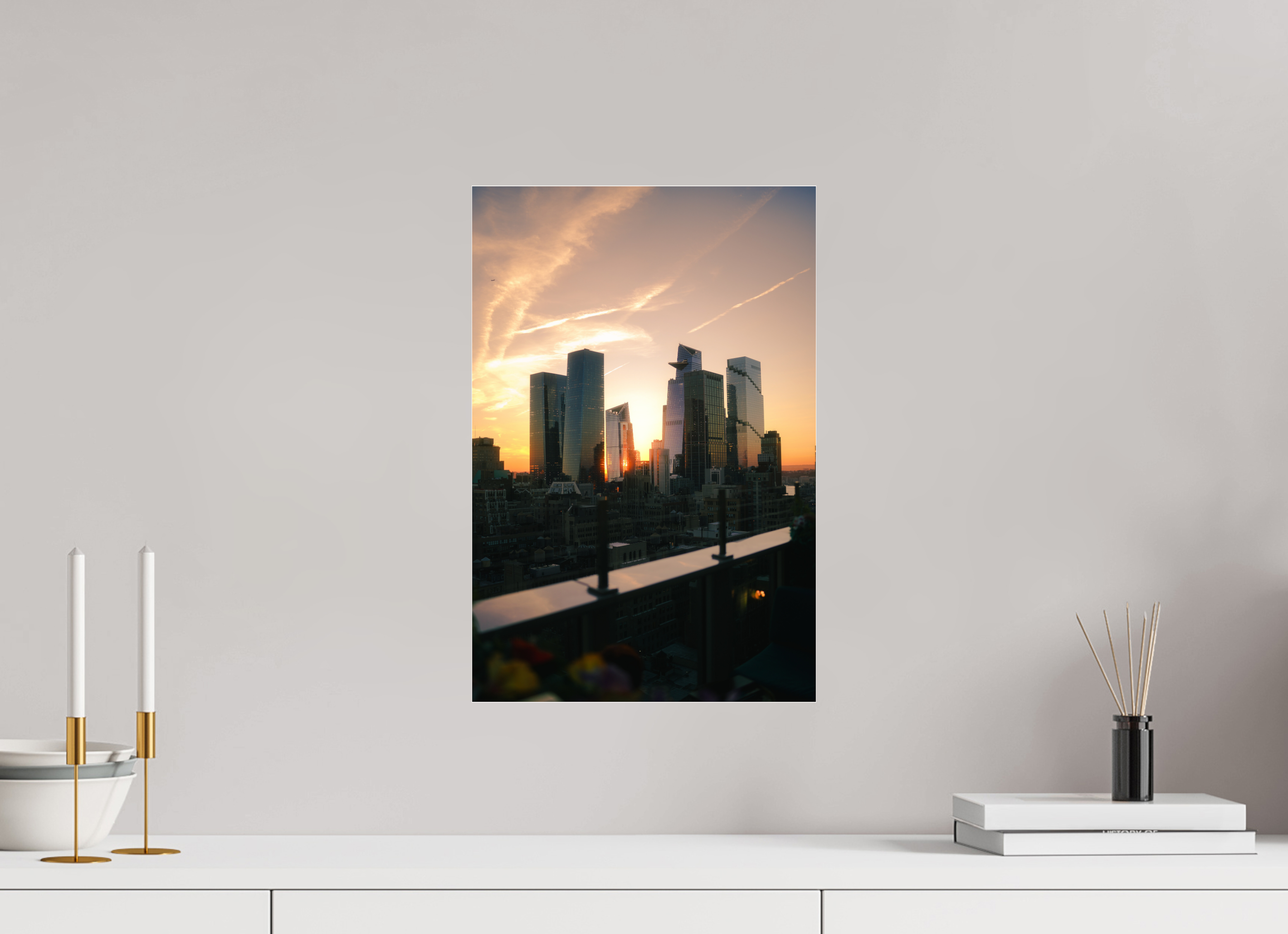 30 x 45 cm, Photo Print Under Acrylic Glass Photographie Murale - Sunset New-York