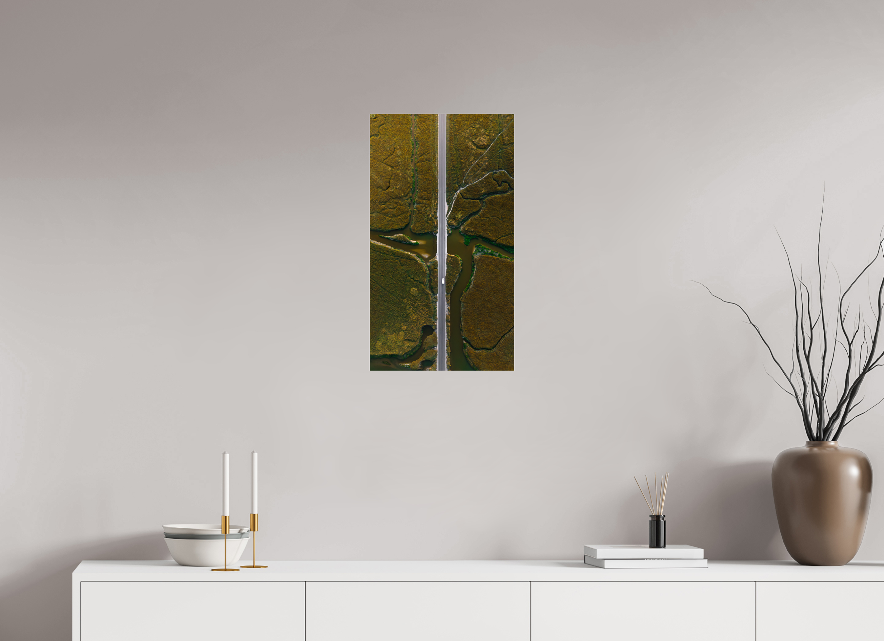36 x 64 cm, Photo Print Under Acrylic Glass Photographie Murale - Les veines de la terre