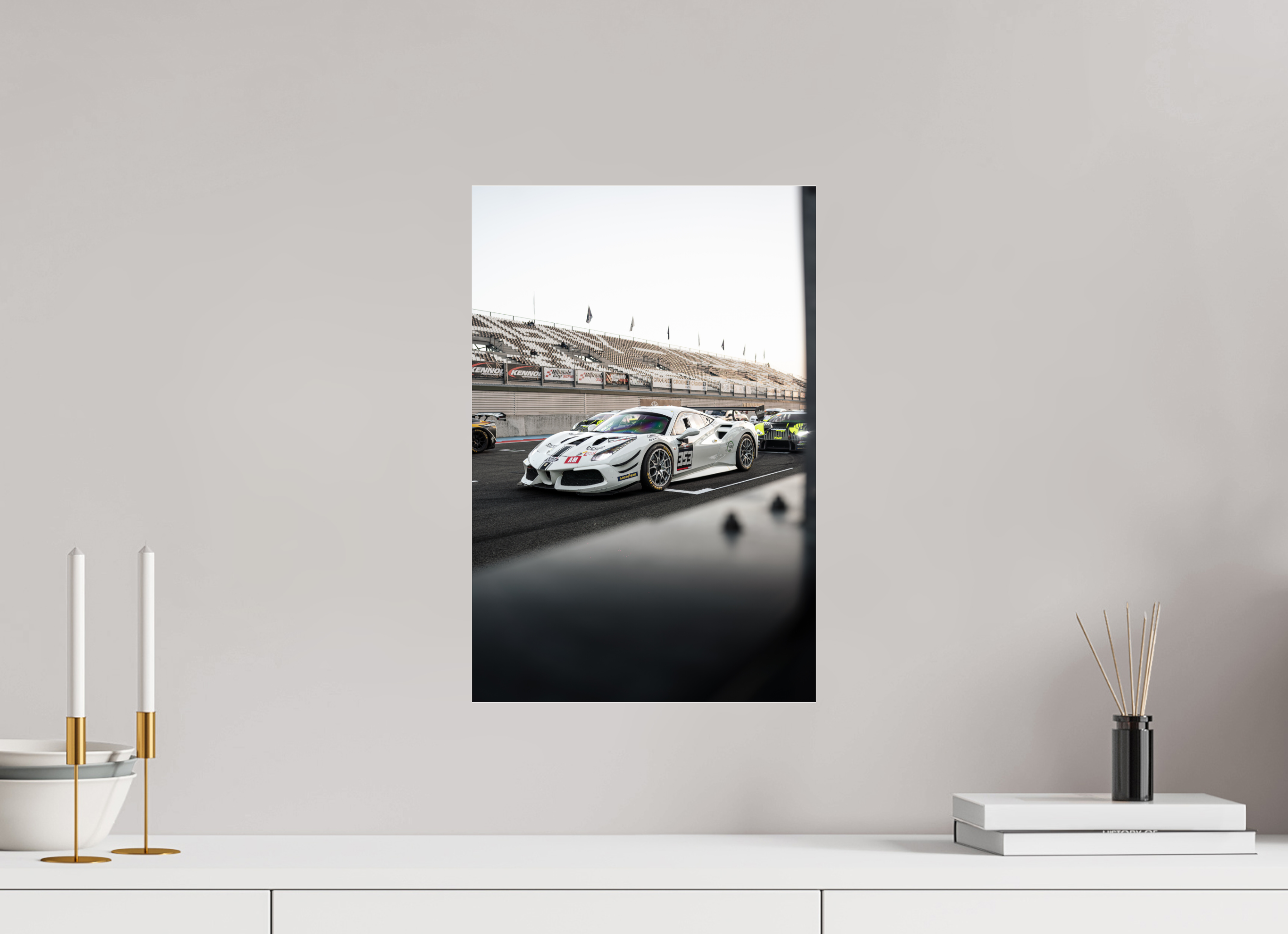 30 x 45 cm, Photo Print Under Acrylic Glass Photographir Murale - Ferrari 488 GT3