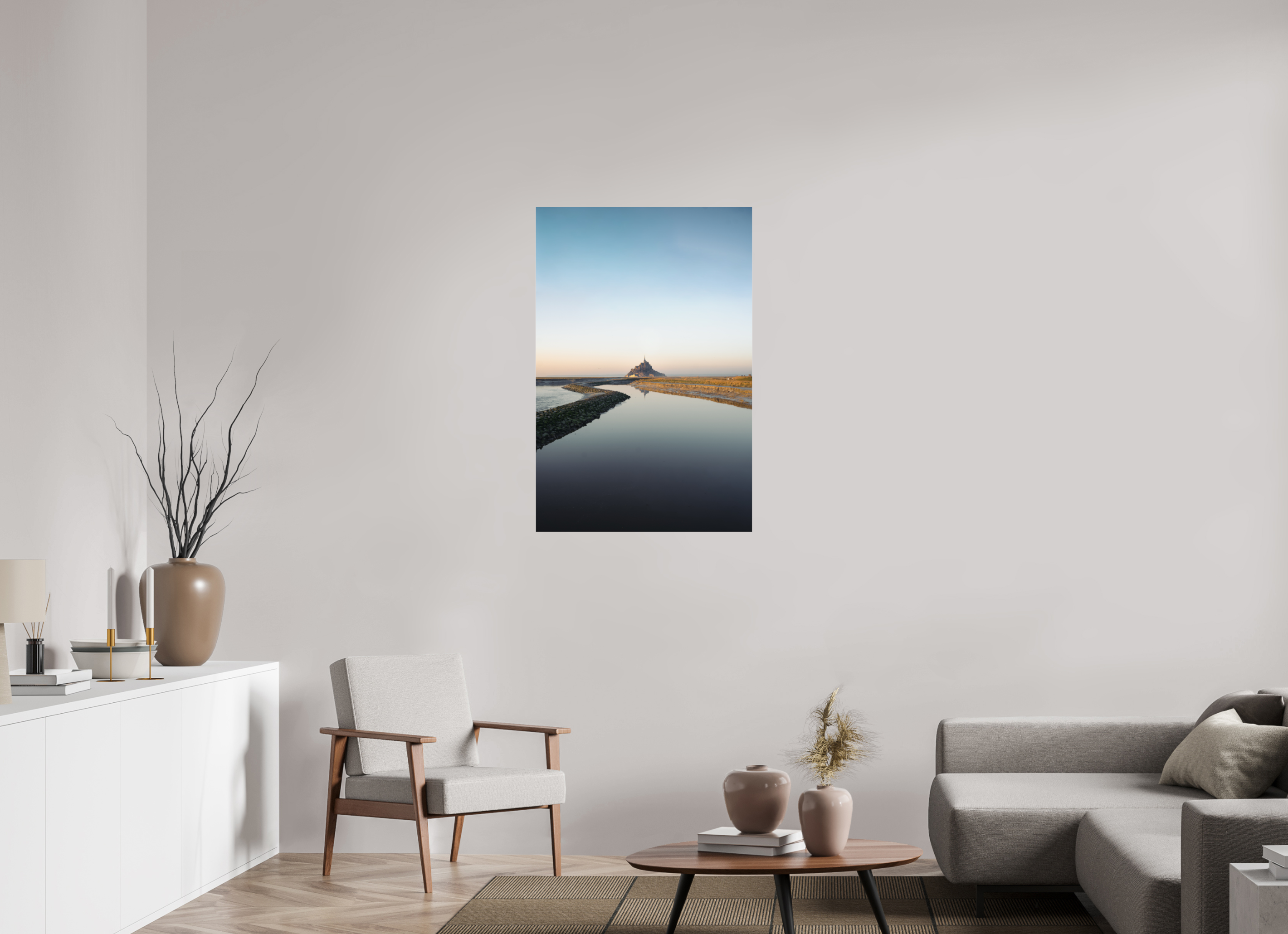 70 x 105 cm, Photo Print Under Acrylic Glass Photographie Murale - Mont Saint Michel