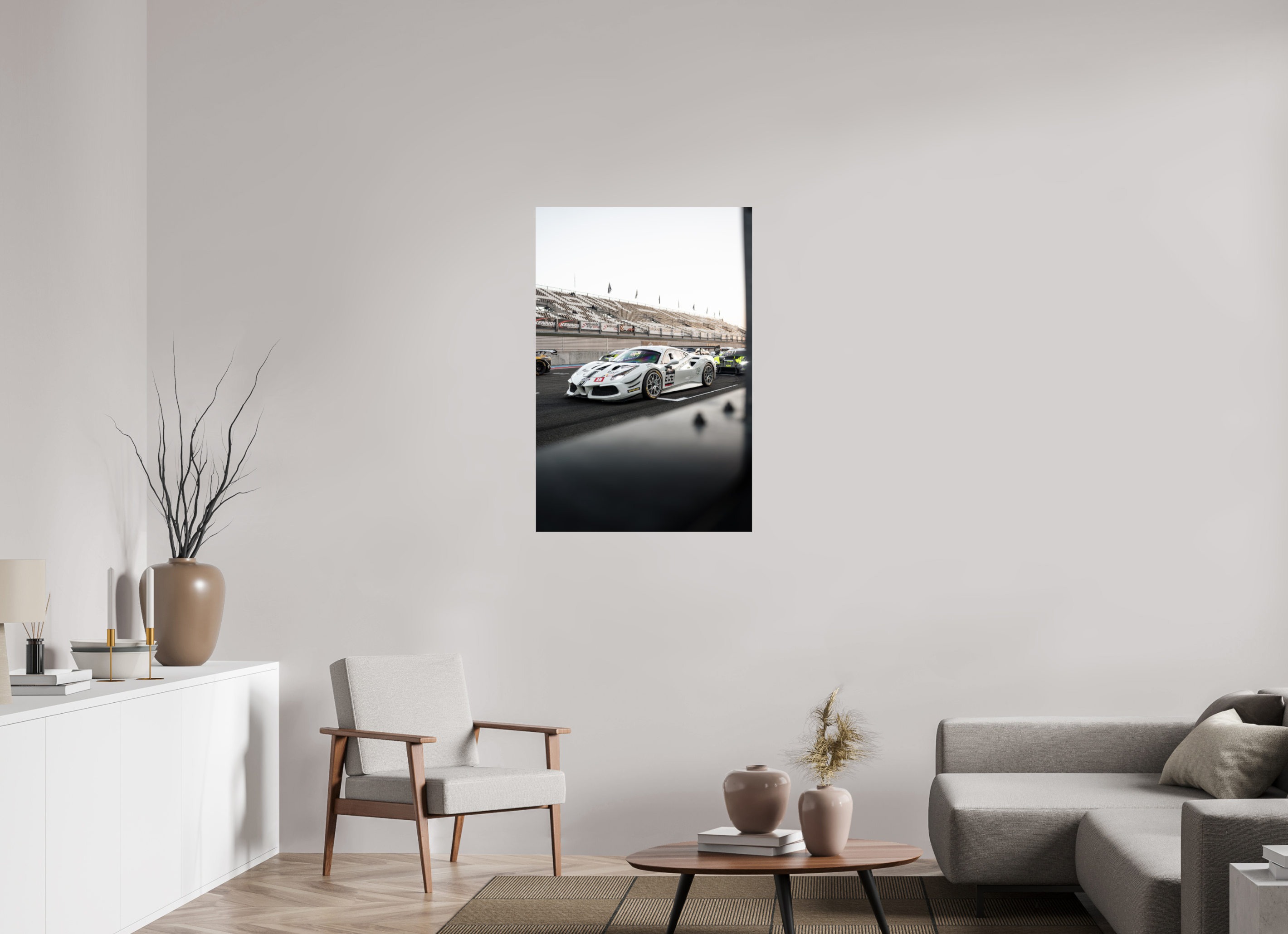 70 x 105 cm, Photo Print Under Acrylic Glass Photographir Murale - Ferrari 488 GT3