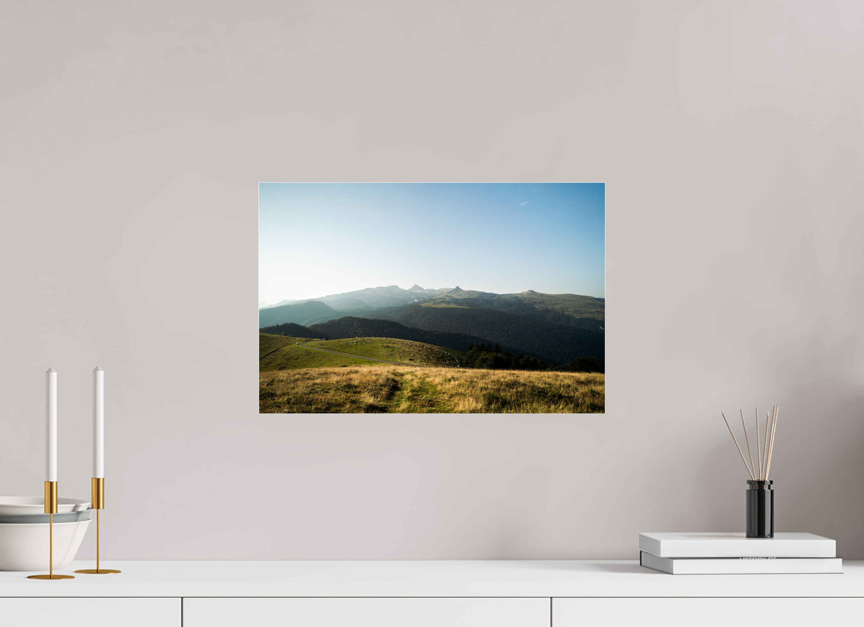 45 x 30 cm, Photo Print Under Acrylic Glass Photographie Murale - Paysage des Pyrénées