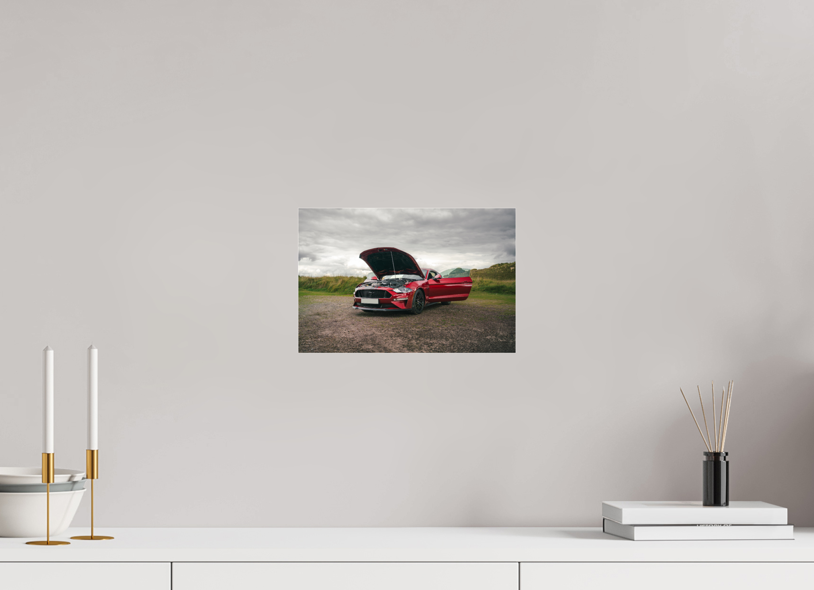 30 x 20 cm, Photo Print Under Acrylic Glass Photographie Murale - Mustang VI GT Hatchback 2018