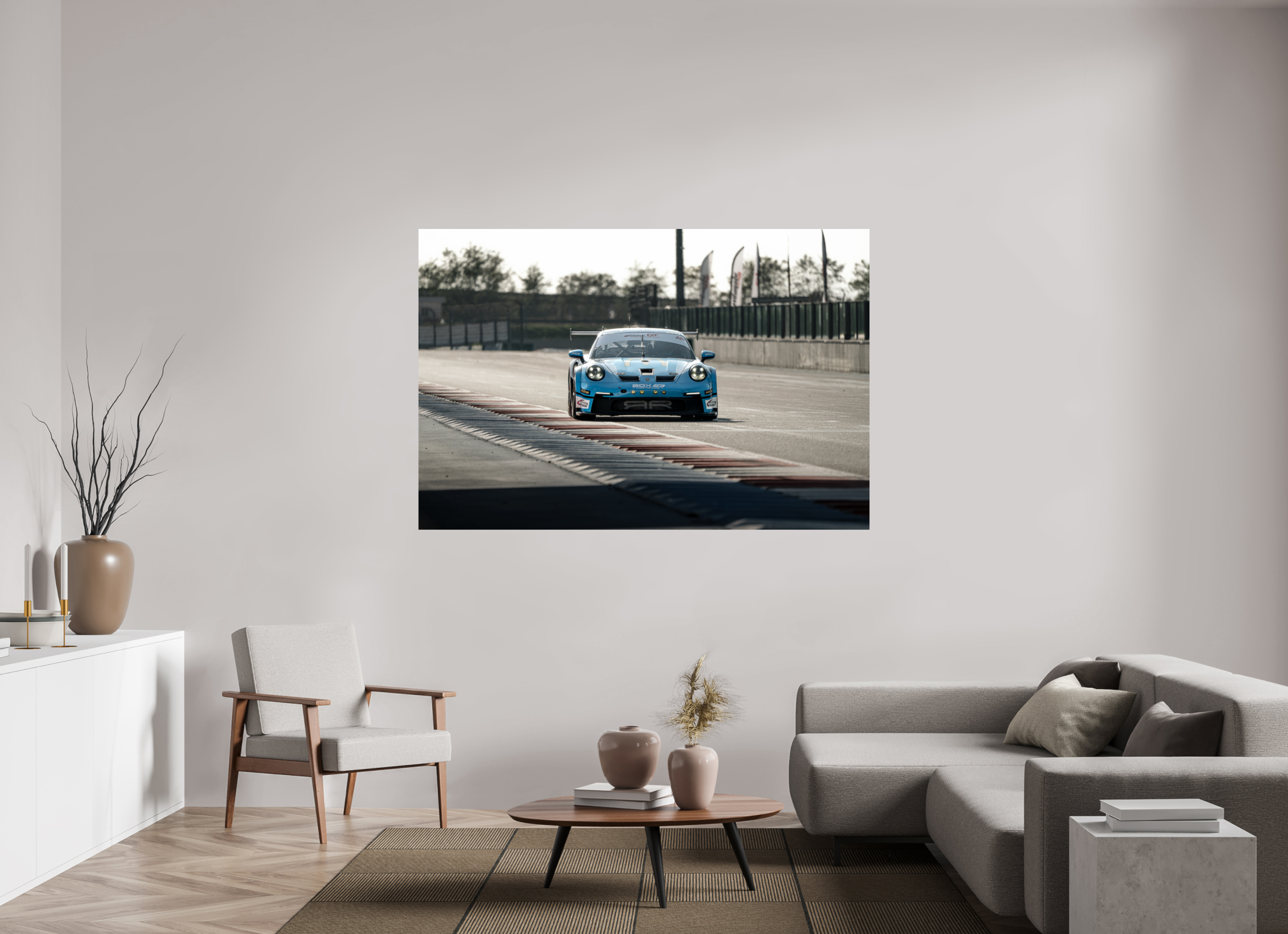 180 x 120 cm, Photo Print On Fuji Crystal DP II Photographie Murale - Porsche Nevers Magny-Cours