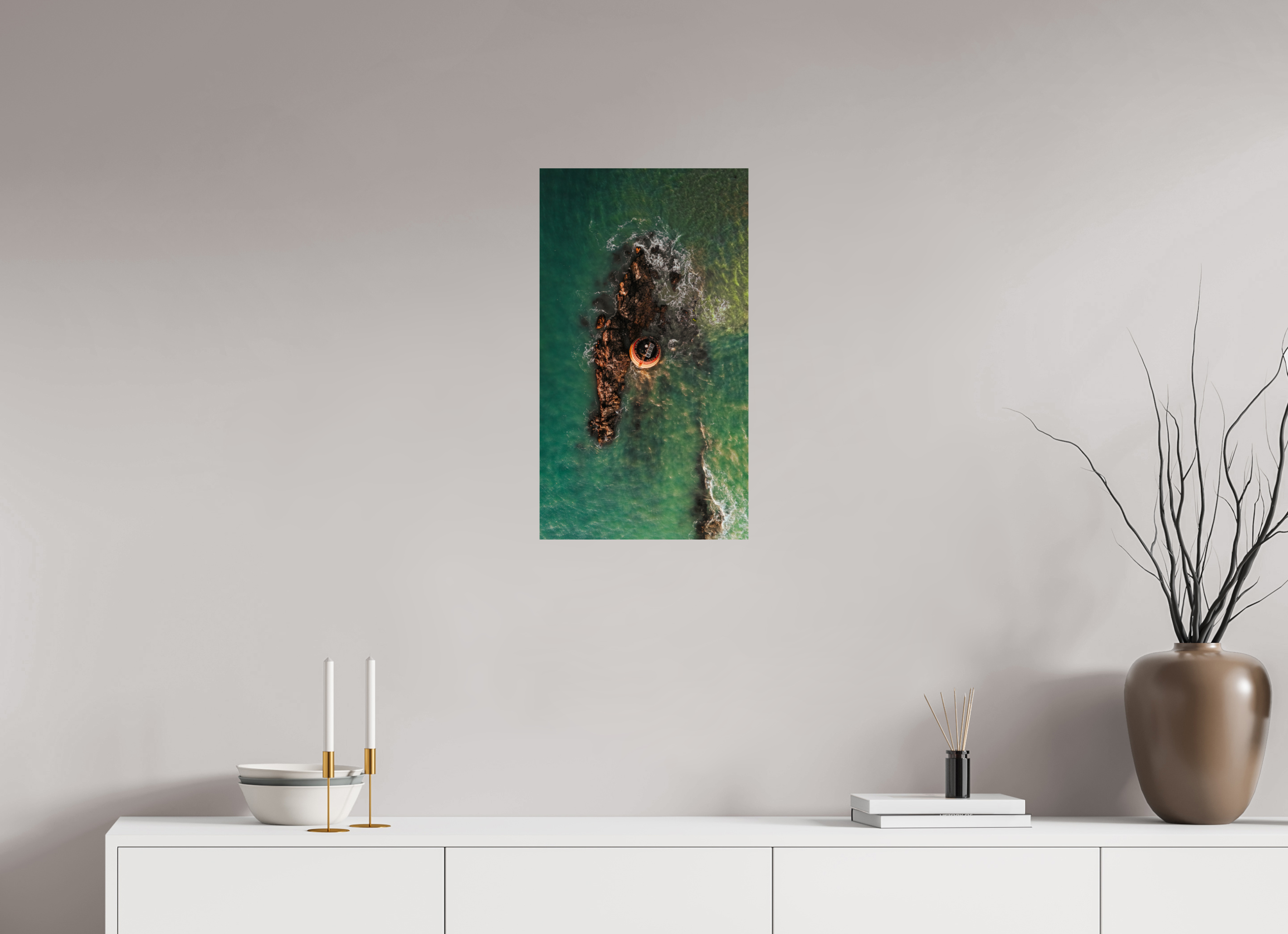36 x 64 cm, Photo Print On Fuji Crystal DP II Photographie Murale - Phare isolé