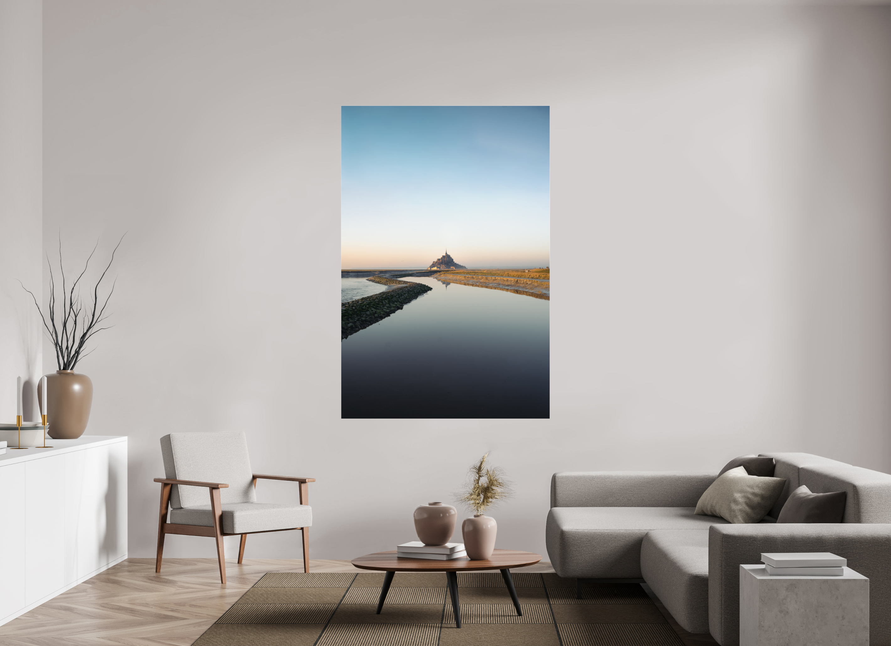 120 x 180 cm, Photo Print Under Acrylic Glass Photographie Murale - Mont Saint Michel