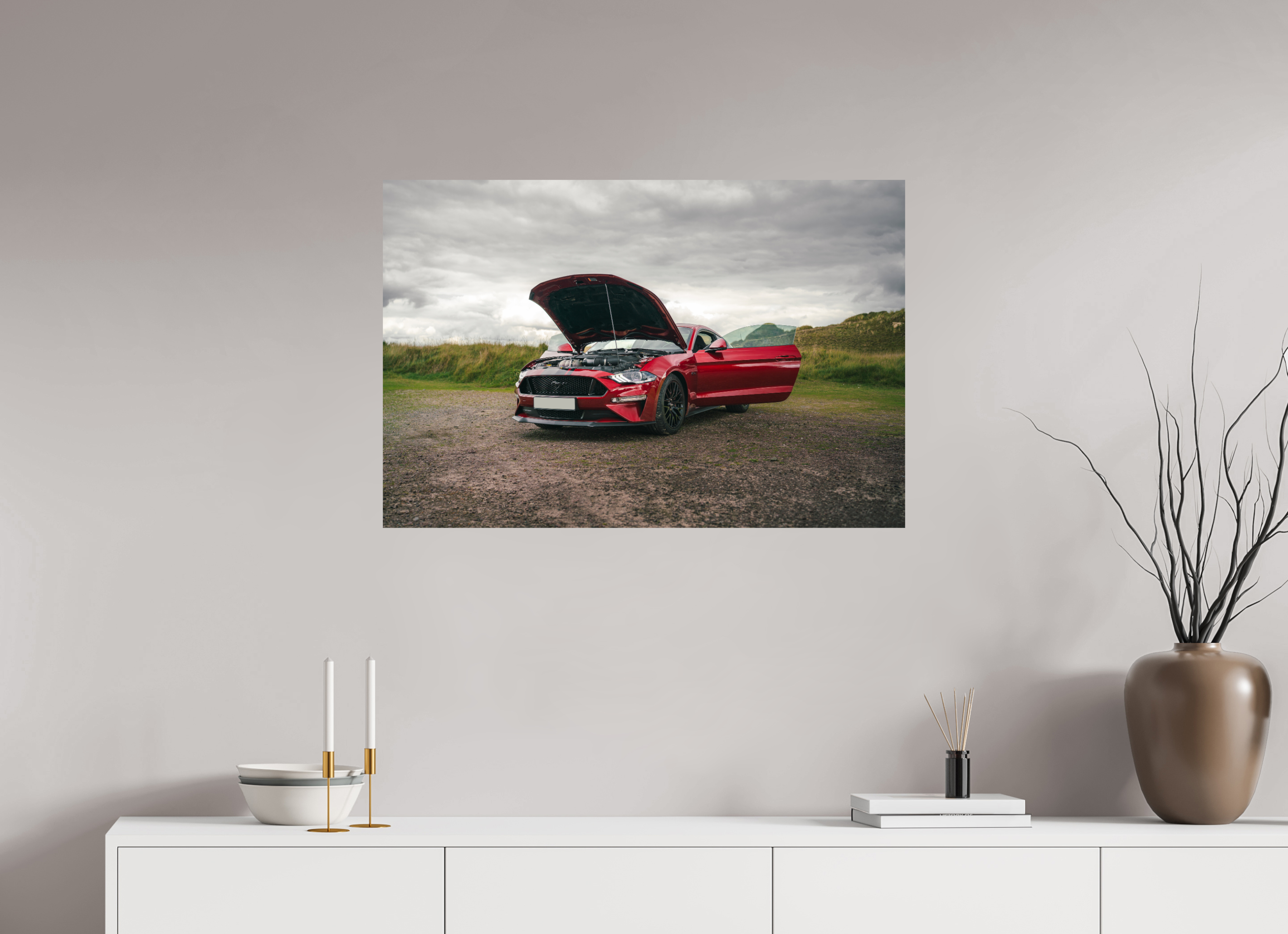 90 x 60 cm, Photo Print On Fuji Crystal DP II Photographie Murale - Mustang VI GT Hatchback 2018