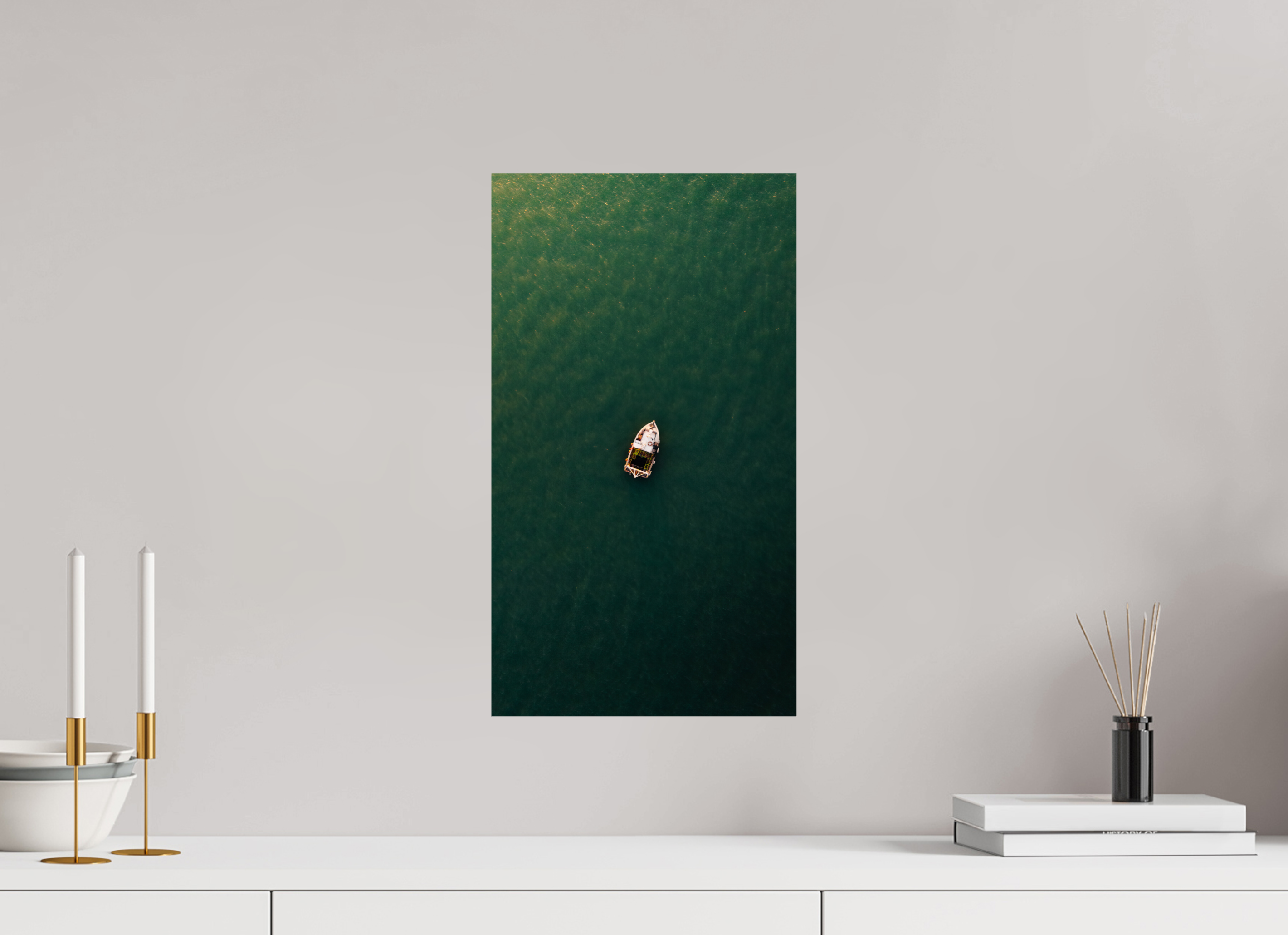 27 x 48 cm, Photo Print On Fuji Crystal DP II Photographie Murale - Bateau de pêche isolé.