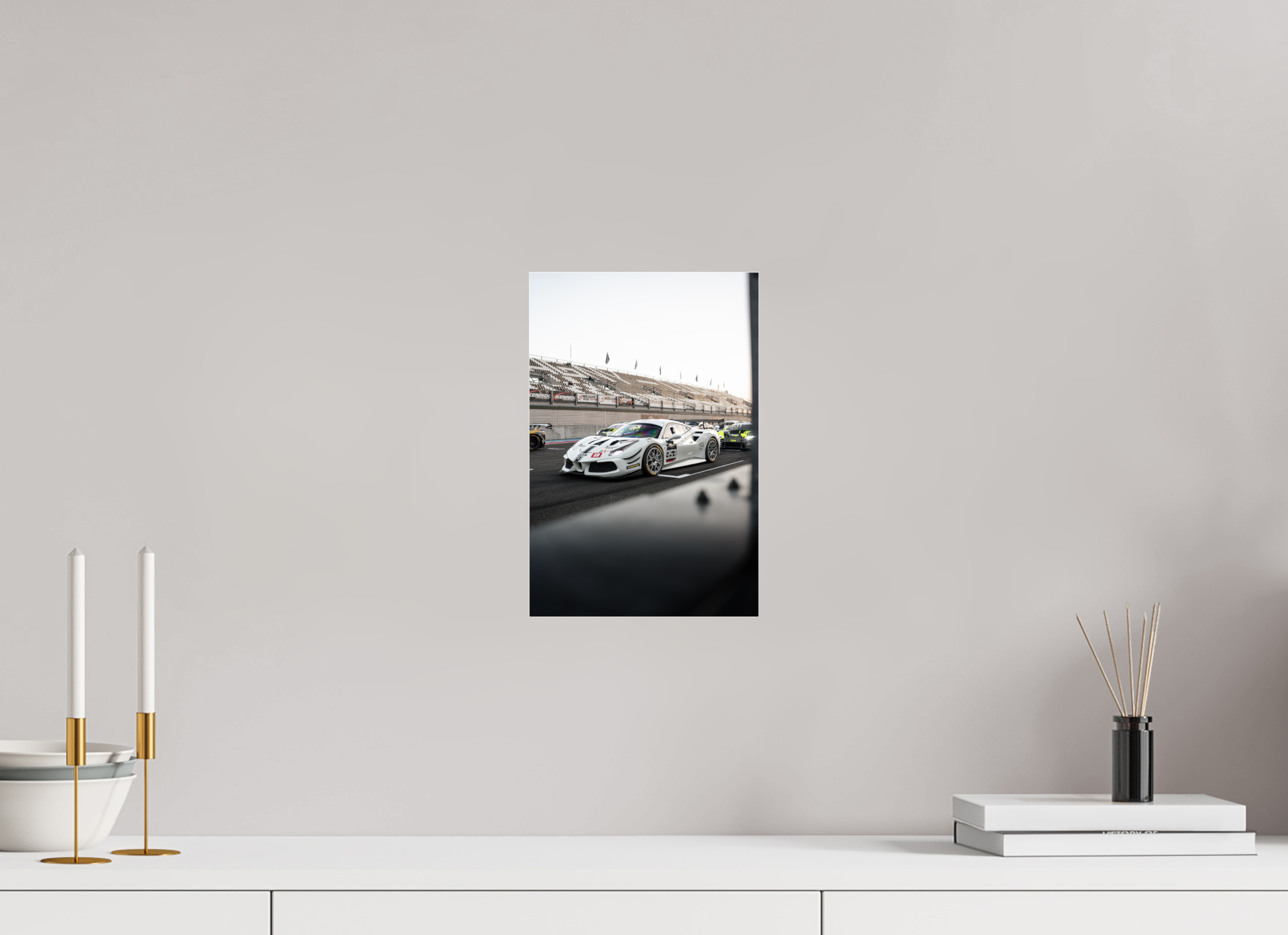 20 x 30 cm, Photo Print Under Acrylic Glass Photographir Murale - Ferrari 488 GT3