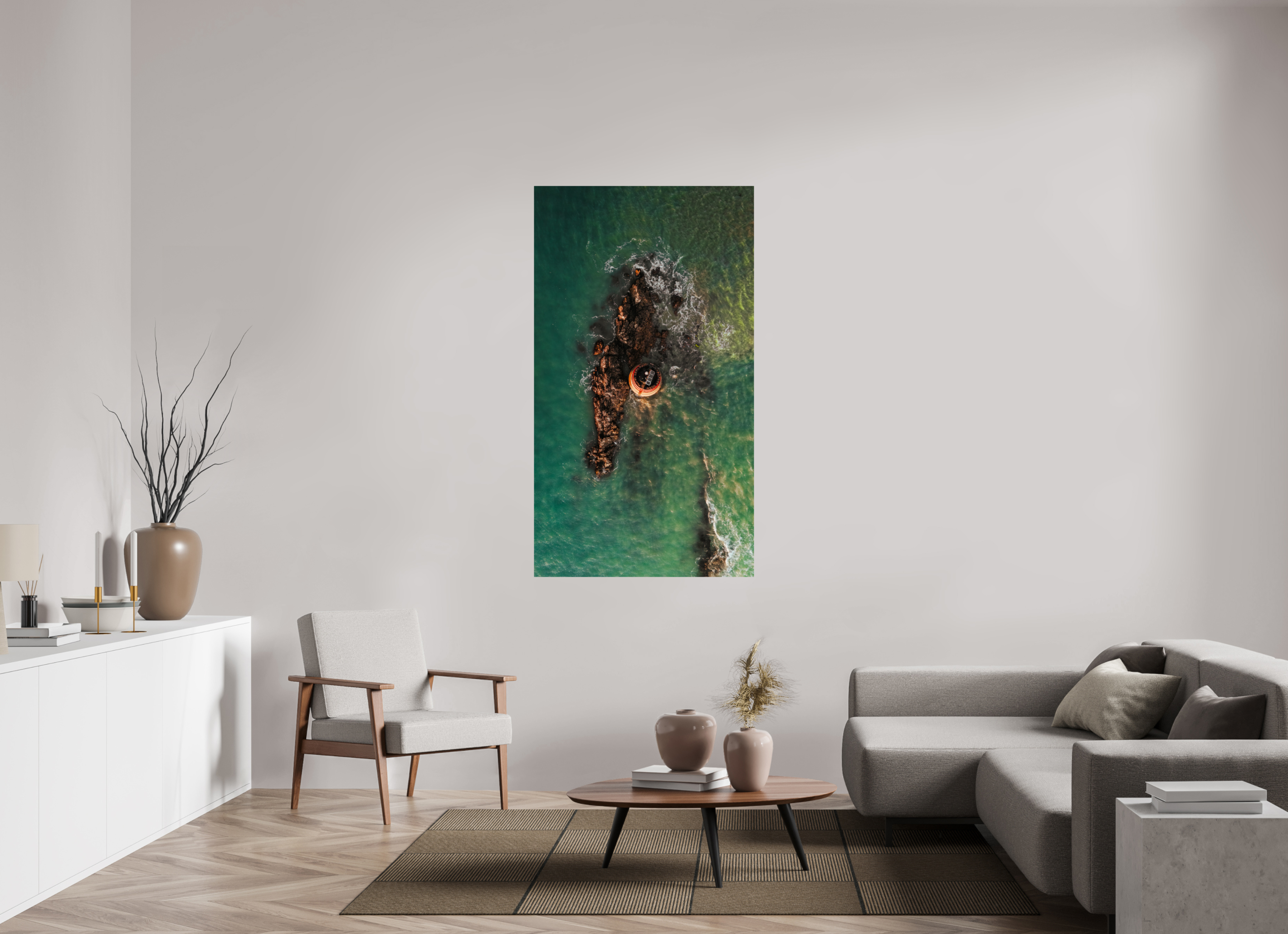 90 x 160 cm, Photo Print On Fuji Crystal DP II Photographie Murale - Phare isolé