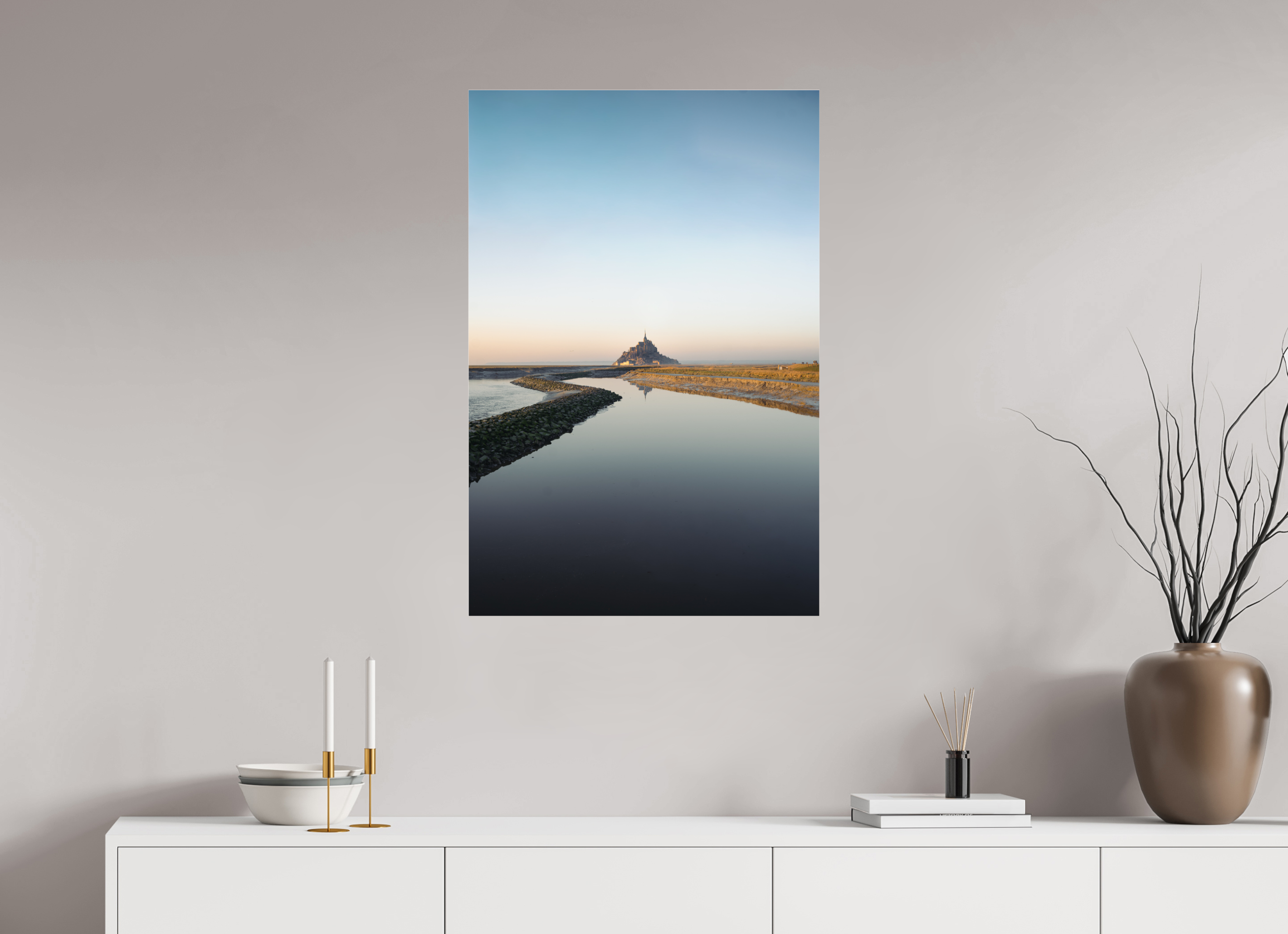 60 x 90 cm, Photo Print Under Acrylic Glass Photographie Murale - Mont Saint Michel