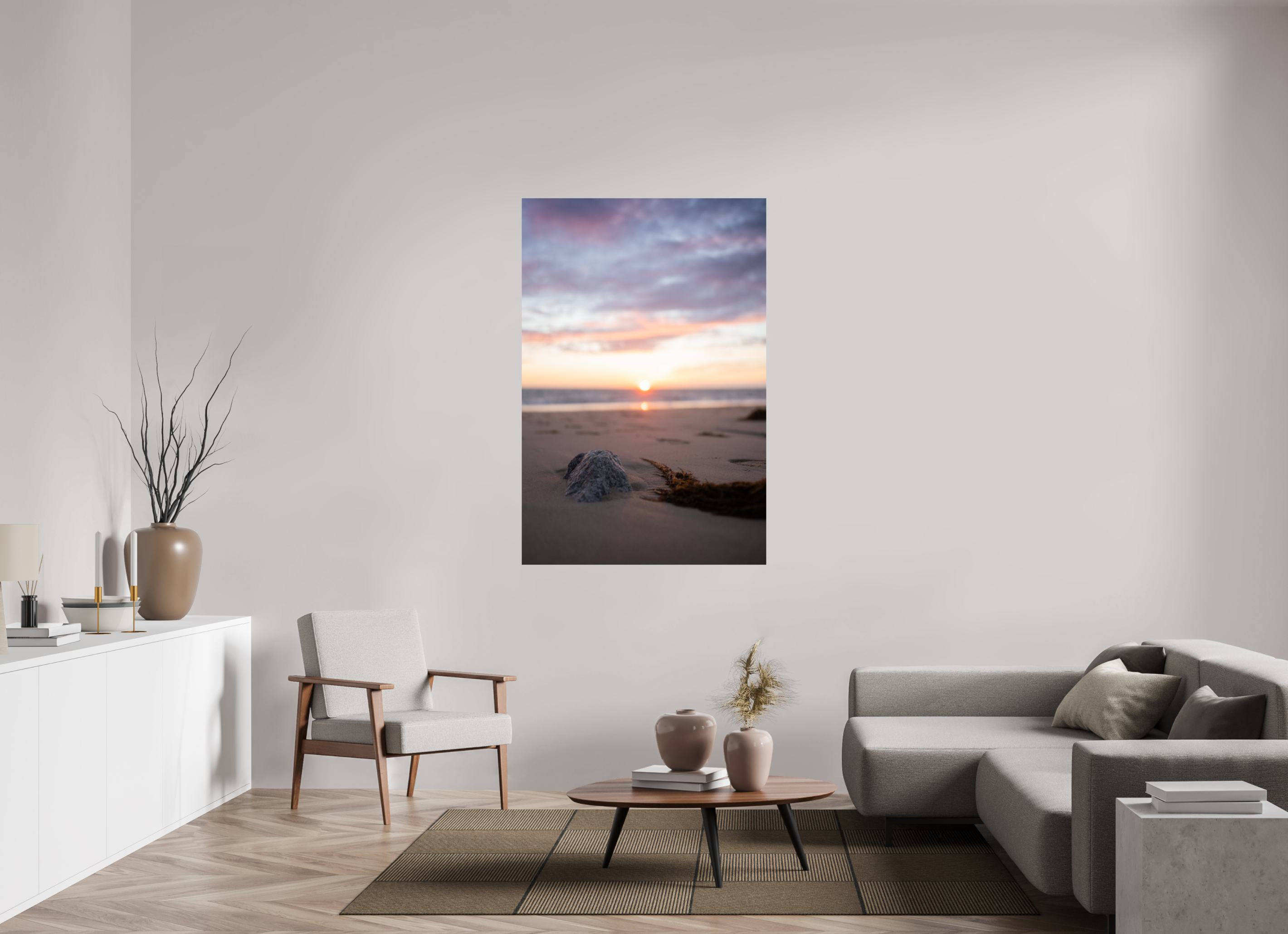 100 x 150 cm, Photo Print On Fuji Crystal DP II Photographie Murale - Couché de soleil sur la mer