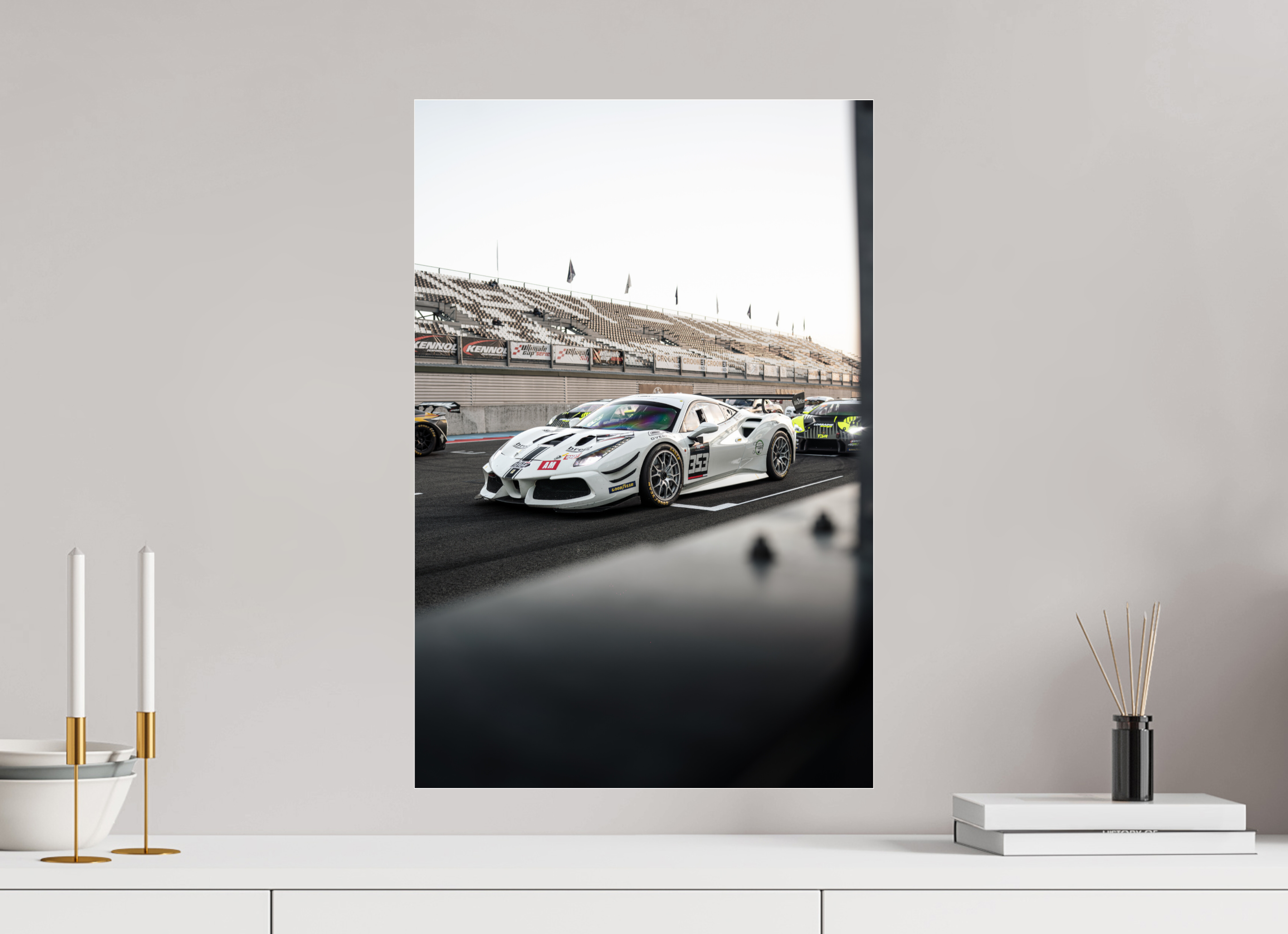 40 x 60 cm, Photo Print Under Acrylic Glass Photographir Murale - Ferrari 488 GT3