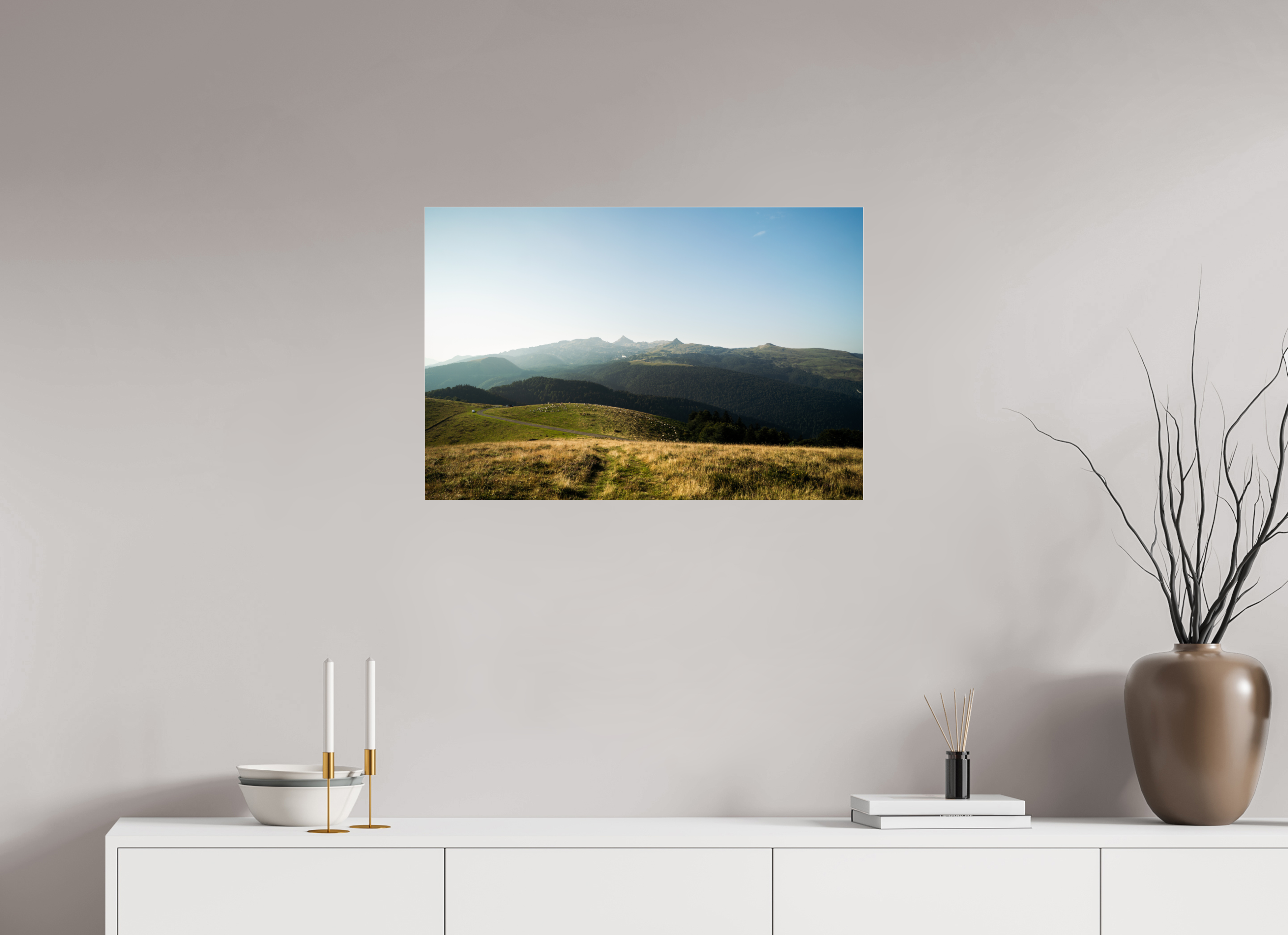 75 x 50 cm, Photo Print Under Acrylic Glass Photographie Murale - Paysage des Pyrénées