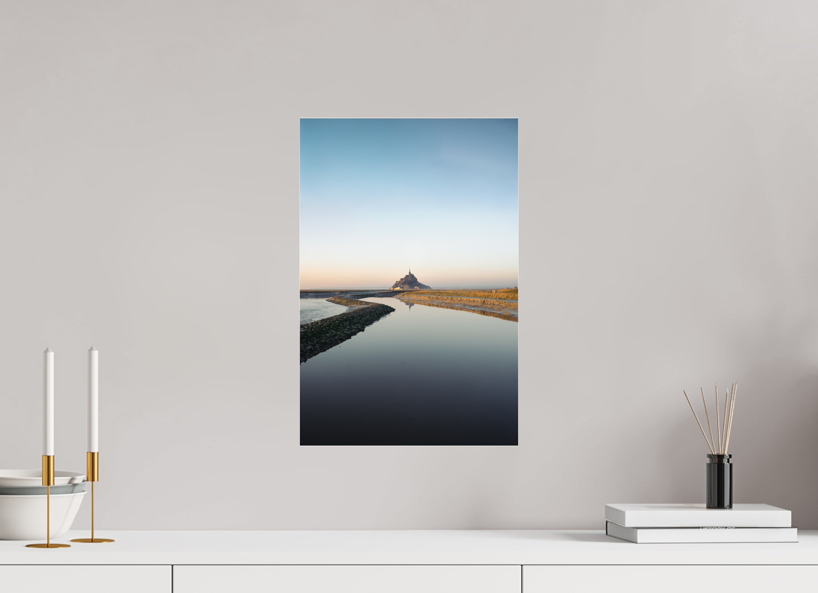 30 x 45 cm, Photo Print Under Acrylic Glass Photographie Murale - Mont Saint Michel