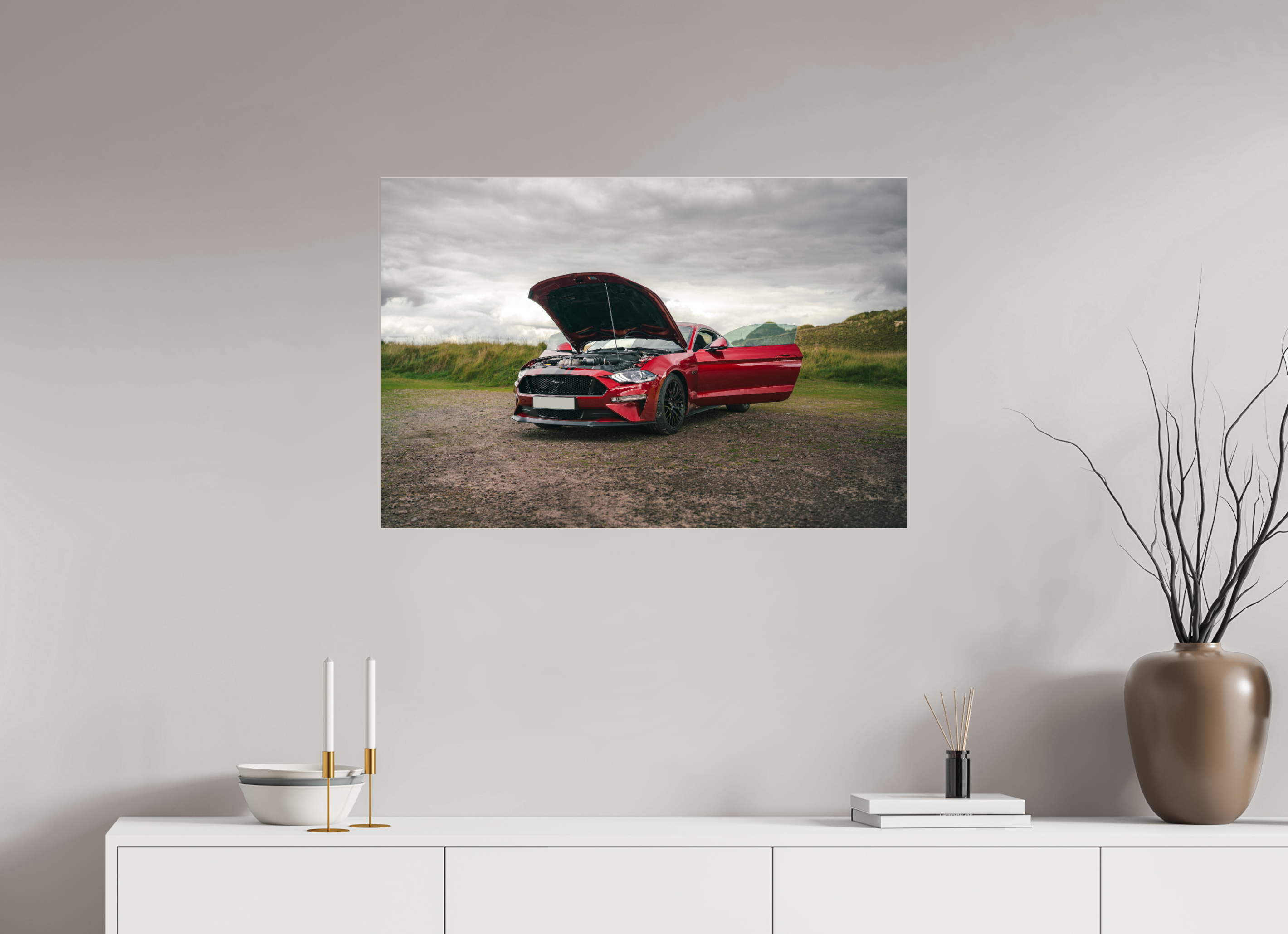 90 x 60 cm, Photo Print Under Acrylic Glass Photographie Murale - Mustang VI GT Hatchback 2018