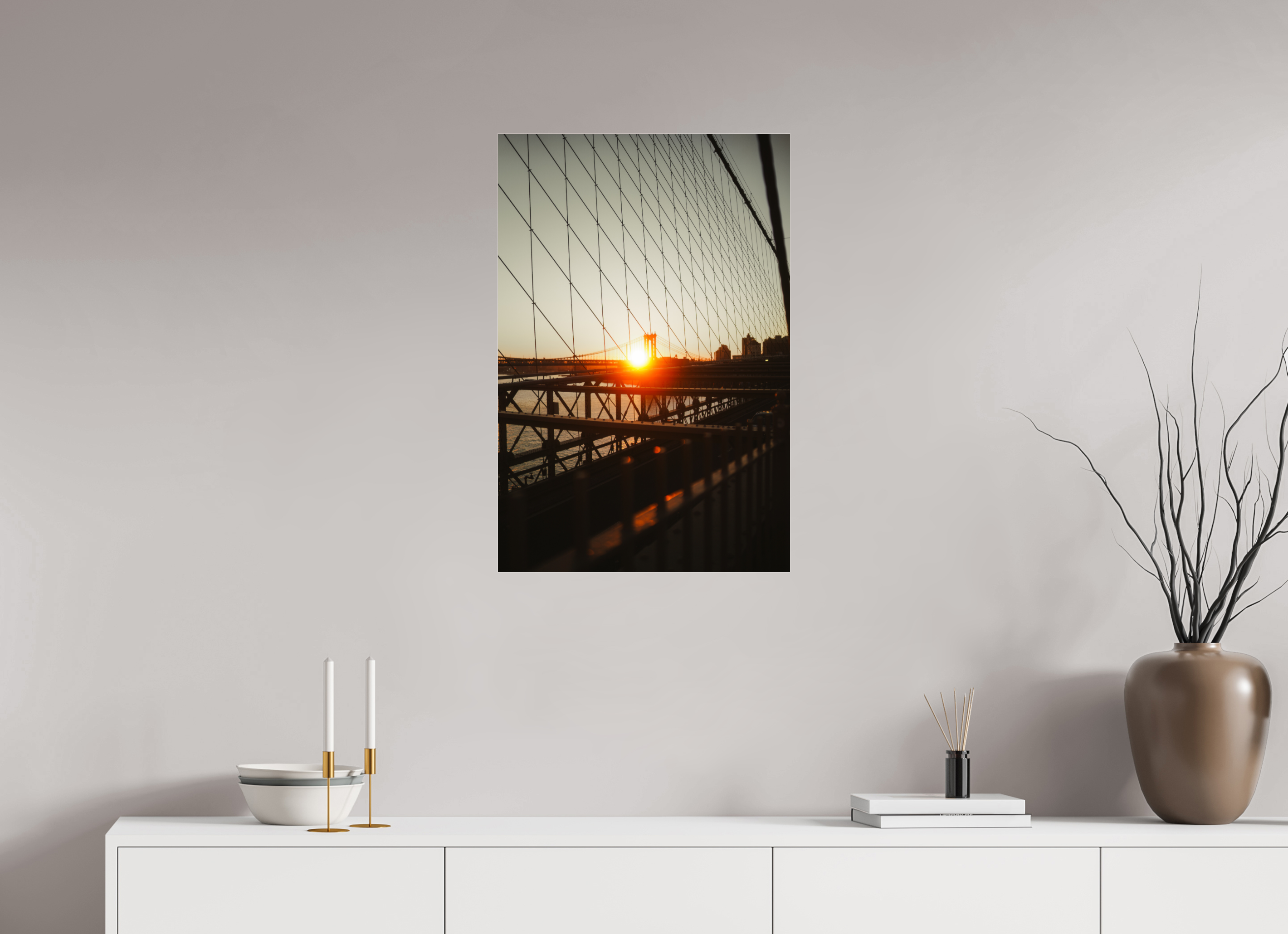 50 x 75 cm, Photo Print Under Acrylic Glass Photographie Murale - Pont de Brooklyn