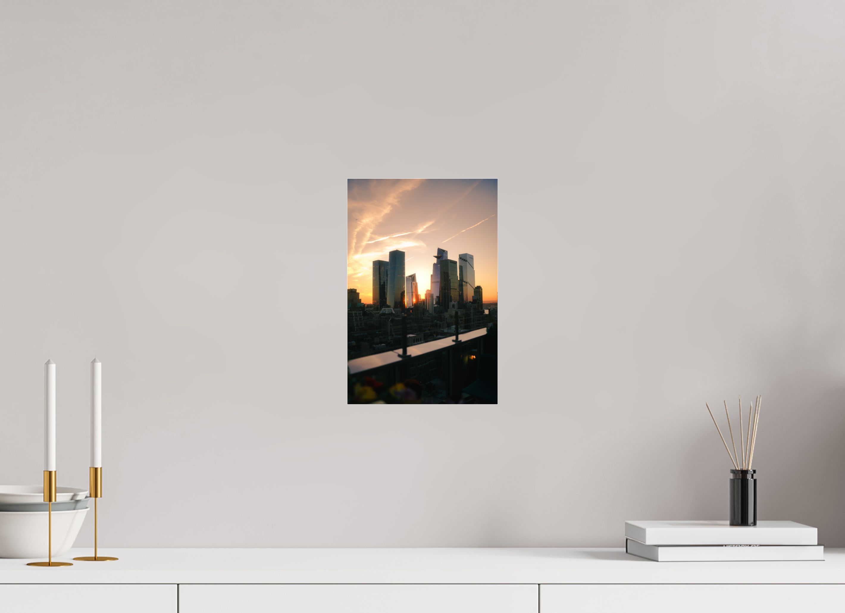 20 x 30 cm, Photo Print Under Acrylic Glass Photographie Murale - Sunset New-York