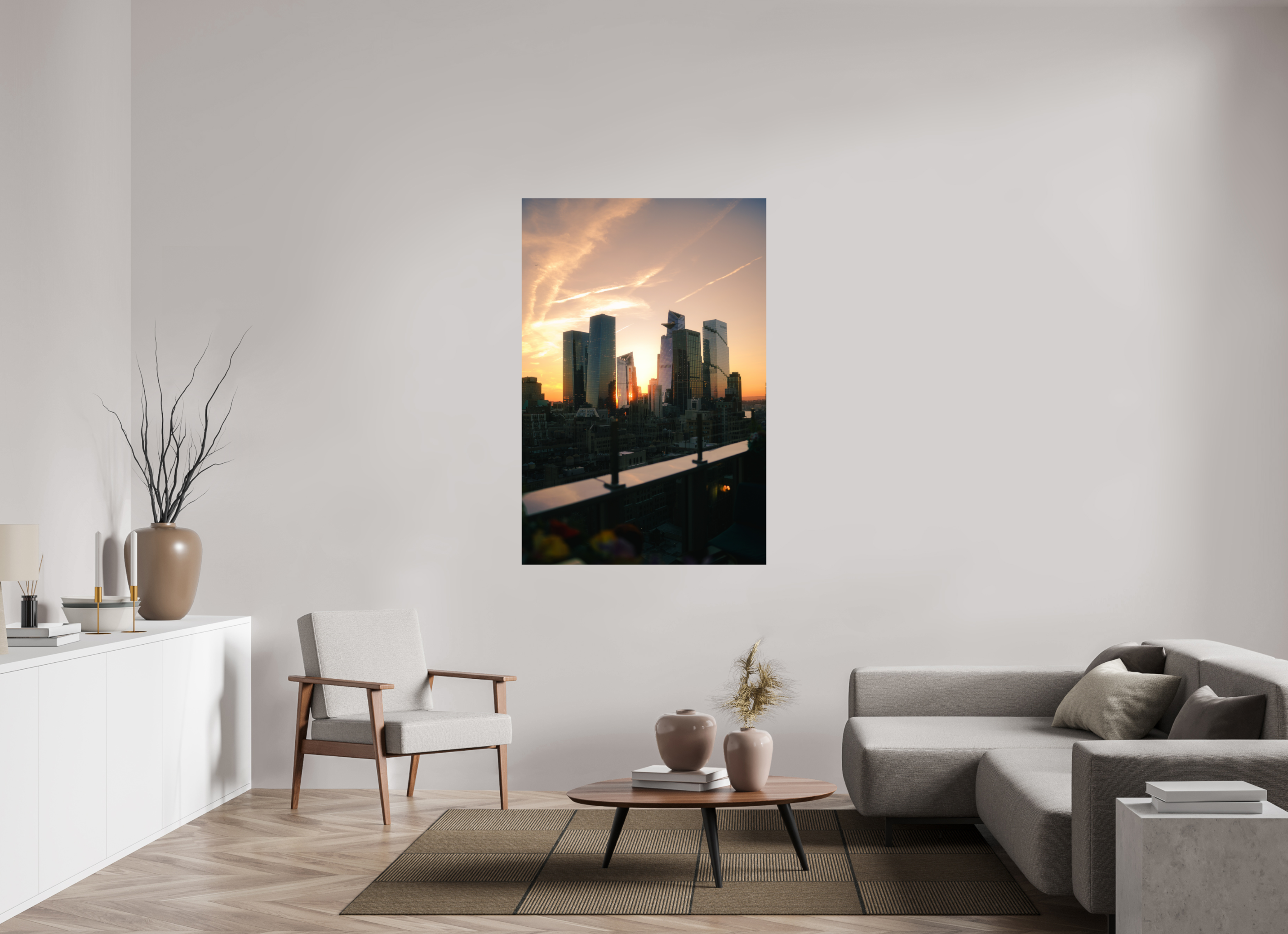 100 x 150 cm, Photo Print On Fuji Crystal DP II Photographie Murale - Sunset New-York