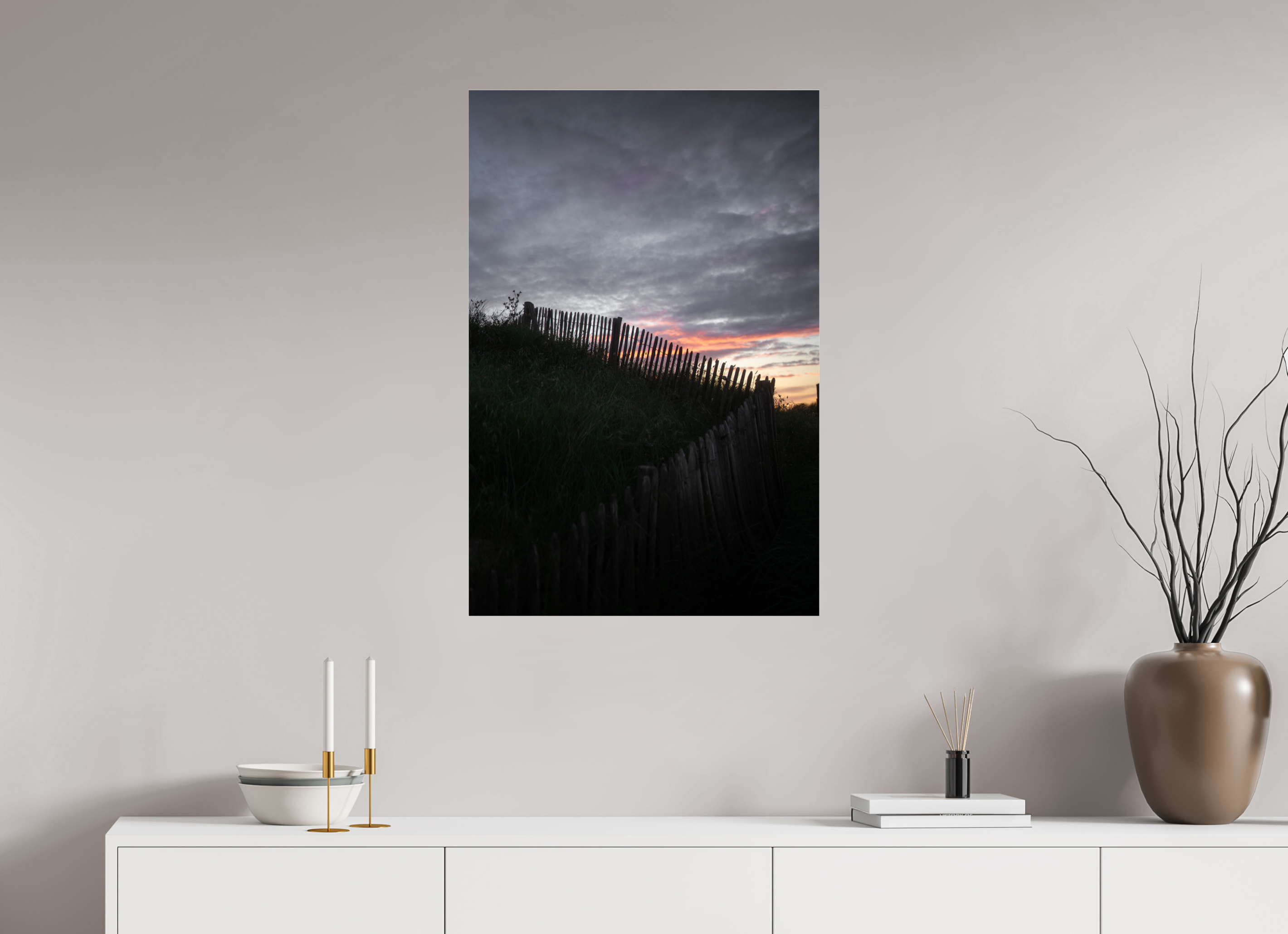60 x 90 cm, Photo Print Under Acrylic Glass Photographie Murale - Bord de mer au couché de soleil