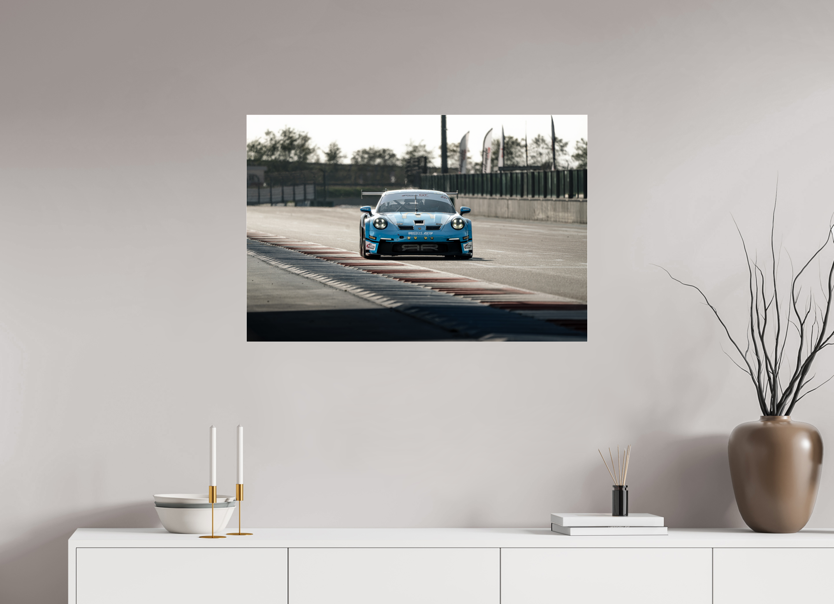 90 x 60 cm, Photo Print Under Acrylic Glass Photographie Murale - Porsche Nevers Magny-Cours