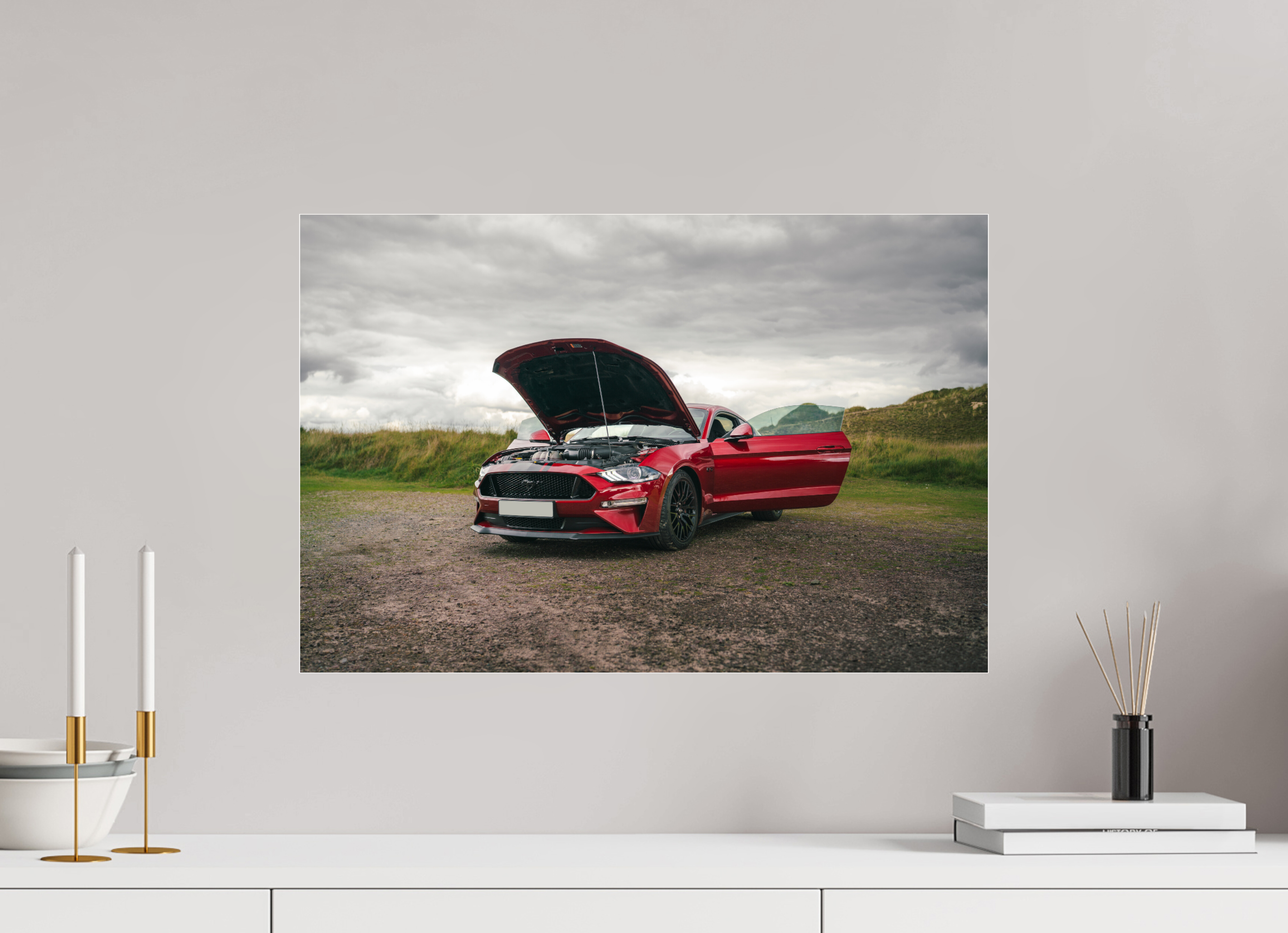 60 x 40 cm, Photo Print Under Acrylic Glass Photographie Murale - Mustang VI GT Hatchback 2018
