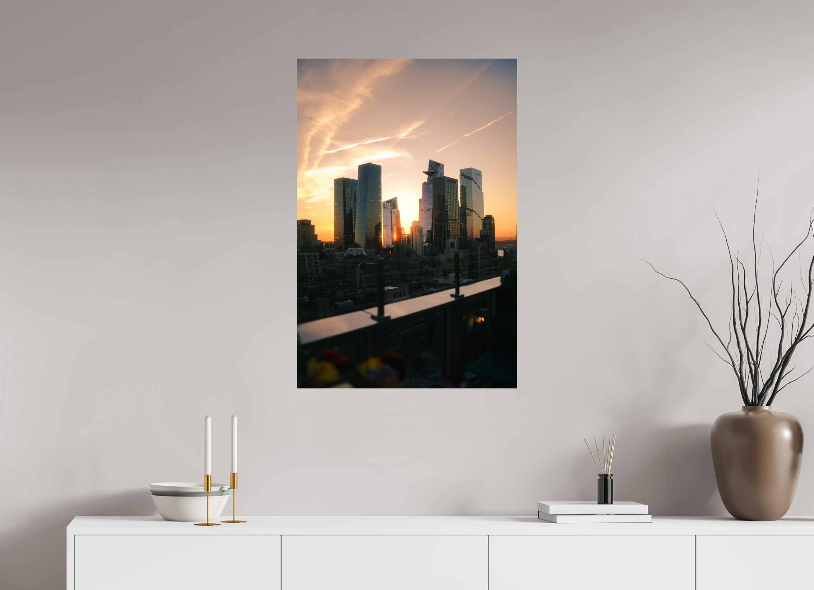 60 x 90 cm, Photo Print On Fuji Crystal DP II Photographie Murale - Sunset New-York